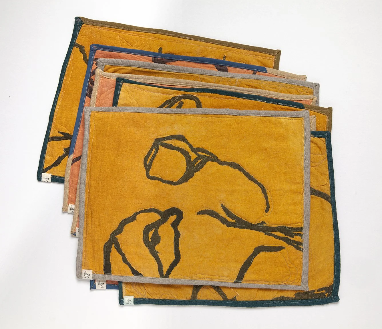 Placemats in Lotus on Saffron