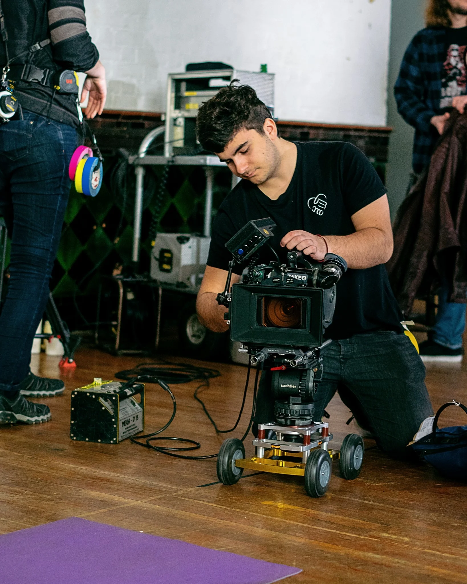 On set for the short film 'All Stretched Out' - 2017, directed by Alastair Train.
