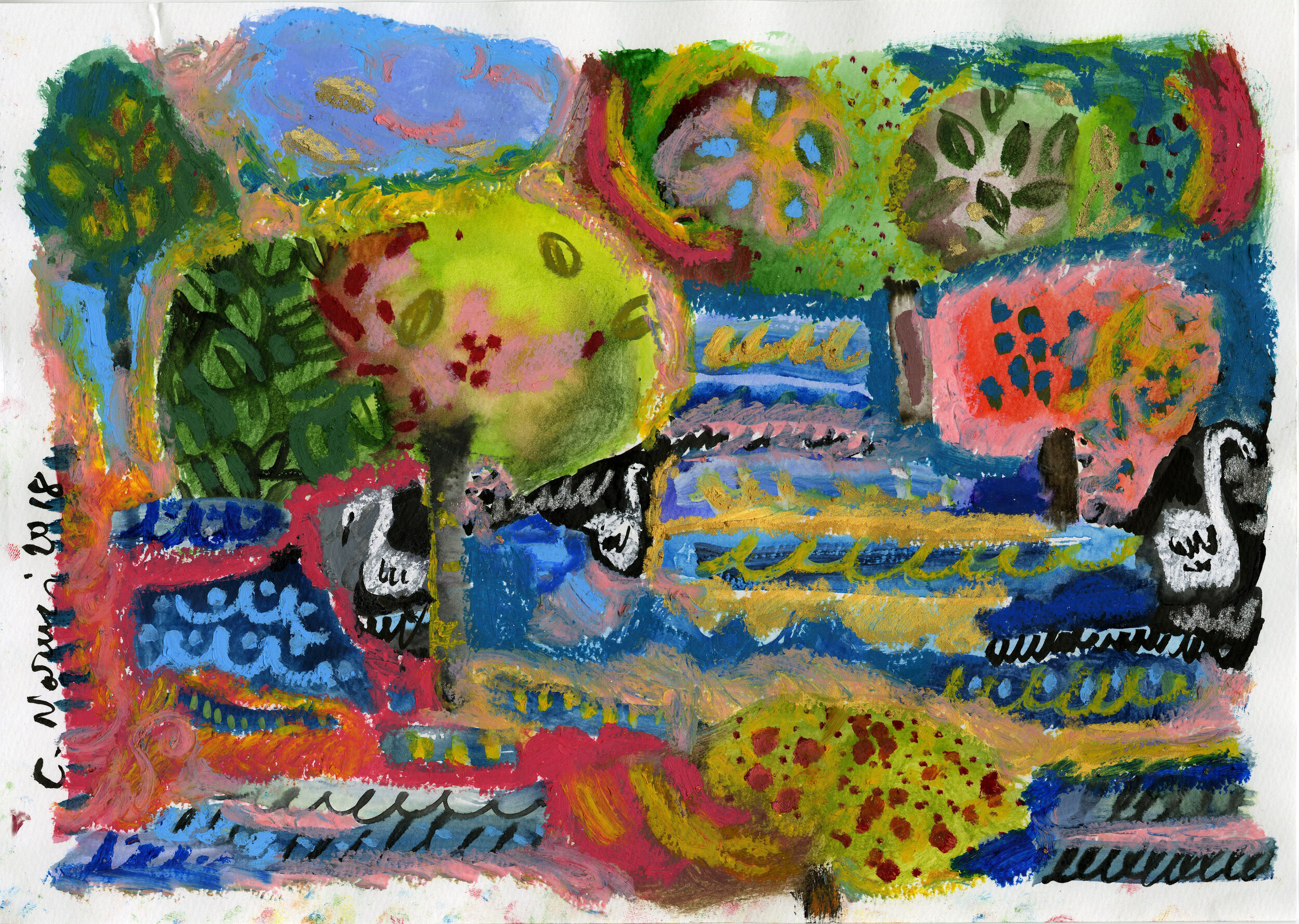 Three Swans on the Lake