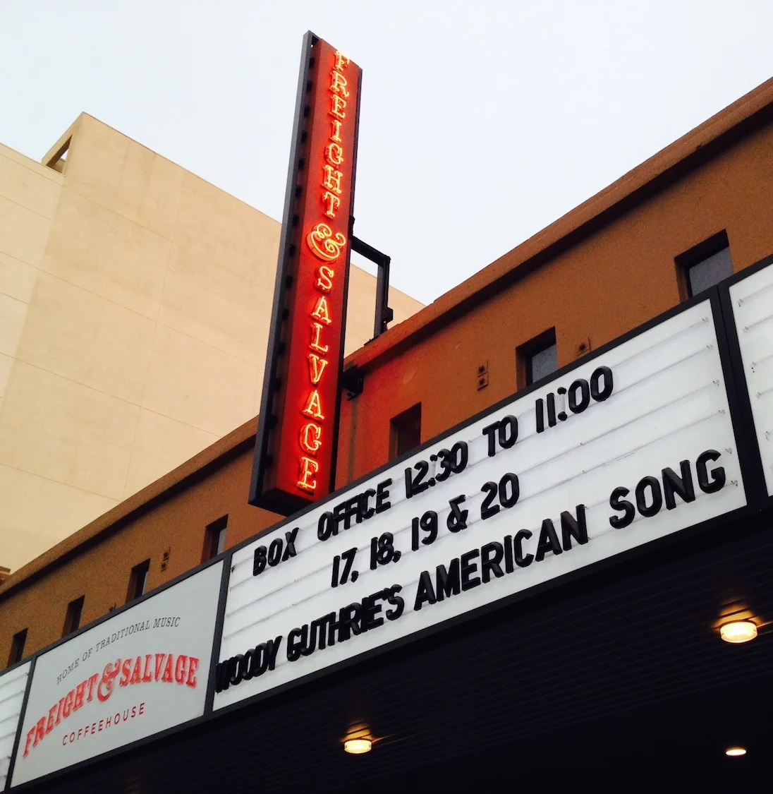 Freight & Salvage Coffeehouse Marquee, Berkeley, CA (2014)