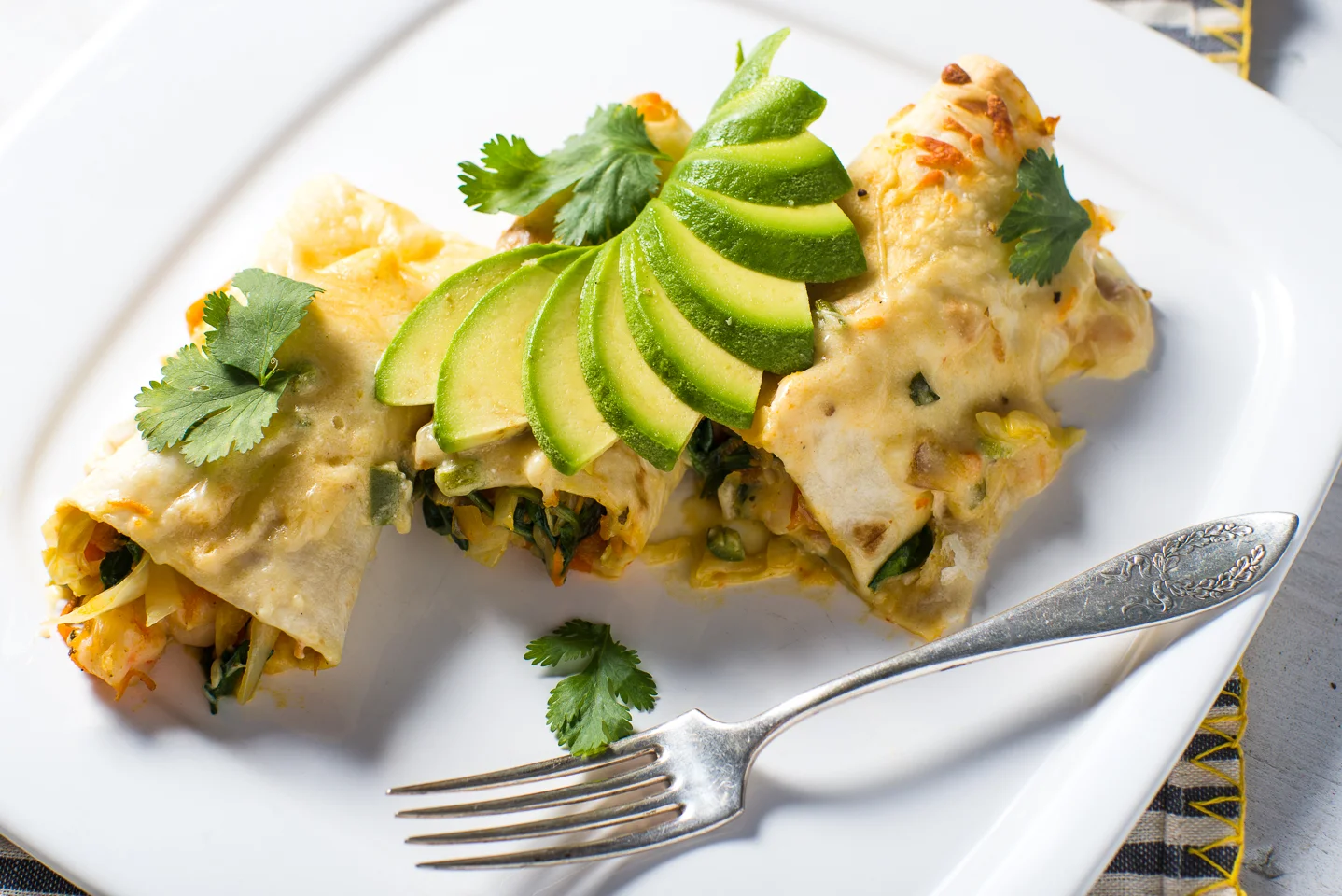 Tofu Enchiladas with Jalapeno Cream Sauce