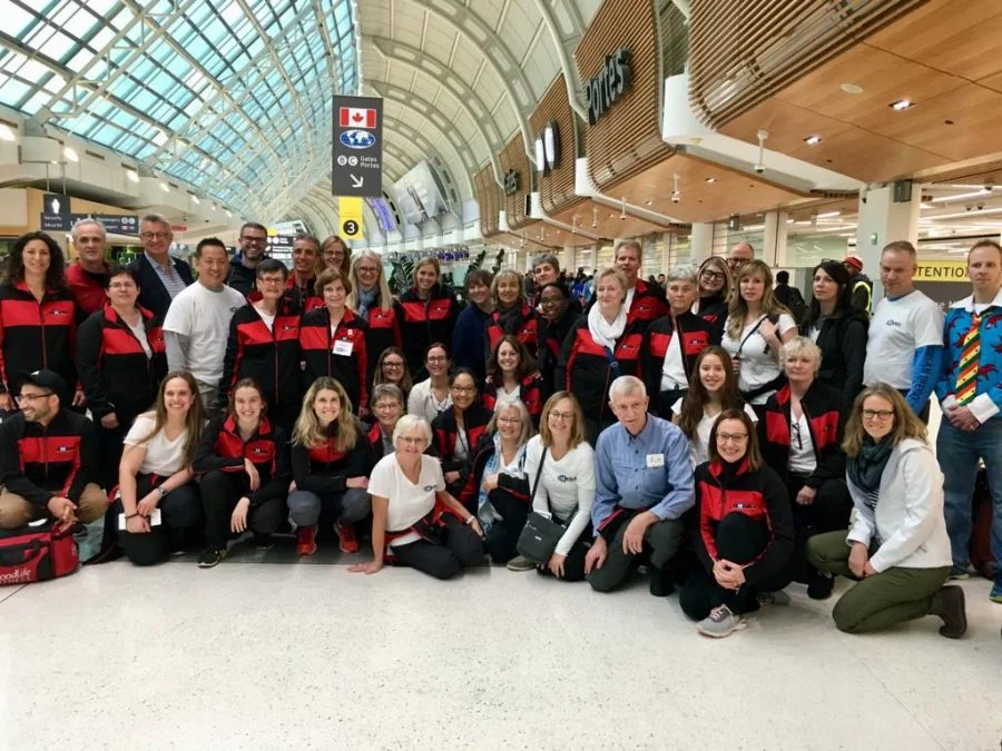 GHT2018 Canadian Team Members Departing Pearson International Airport on November 9, 2018, including Christ Church’s Dr. Martin McDowell, Dr. Andy Patterson, Anne Embleton and Jane Smith.