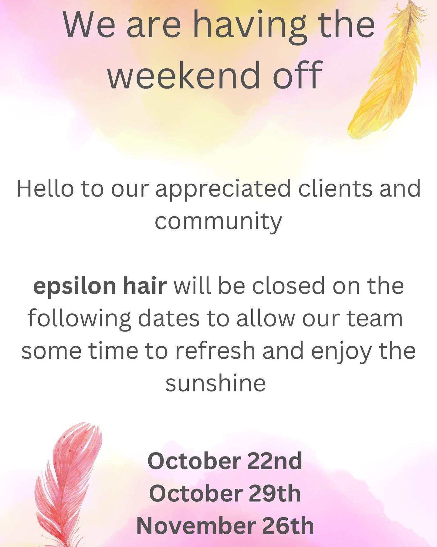 The traditional hairdressing business model includes all staff working every Saturday. Last year we shook it up by giving everyone one rostered Saturday off every month. Our new evolution includes closing 1-2 Saturdays a month so that every team memb