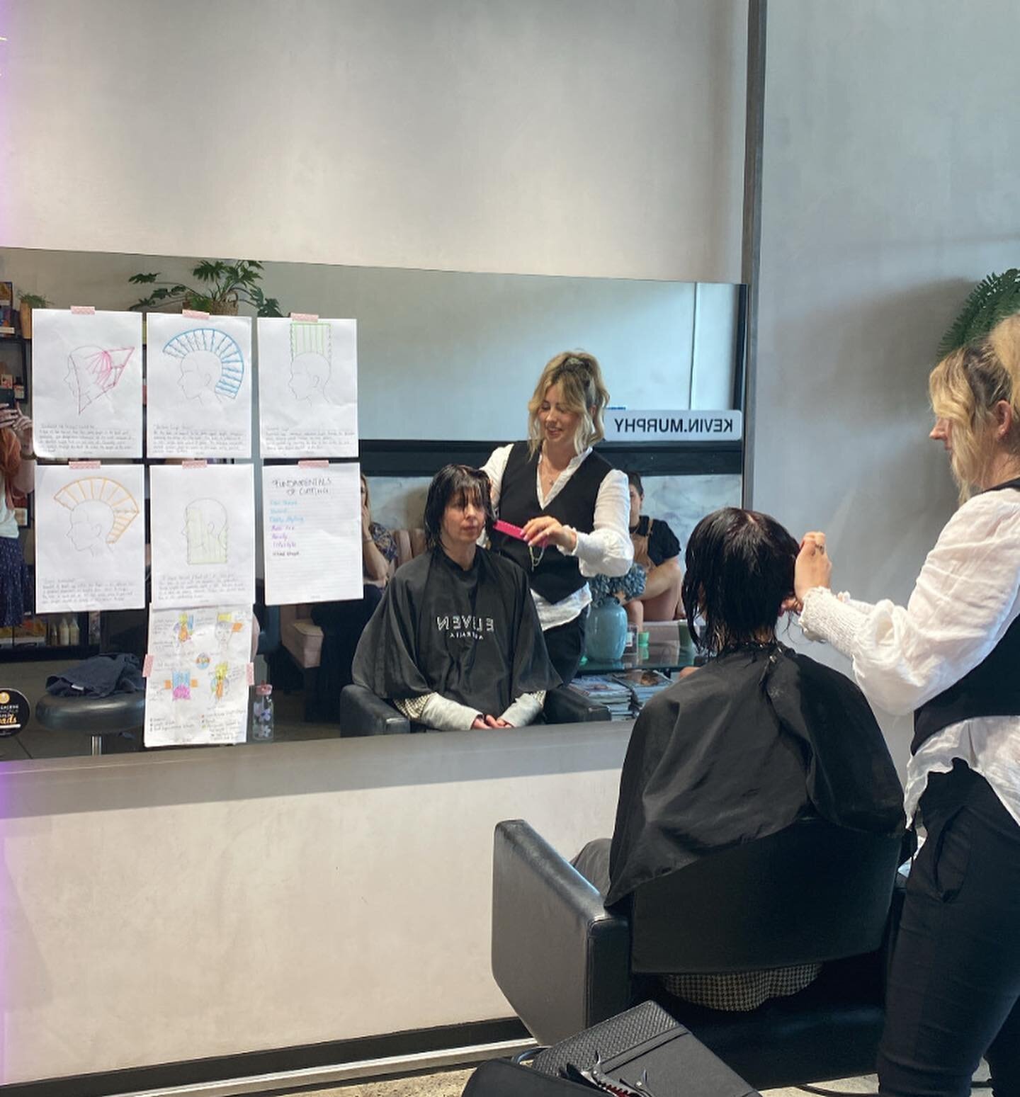 Training at Epsilon with @vanessa_hair.glowups 
⭐️ 
How we keep our stylists up to date with techniques, upskill and consistently inspire:
⭐️ training is absolutely key to keep the team at Epsilon Hair at the top of their game. We employ the best sty