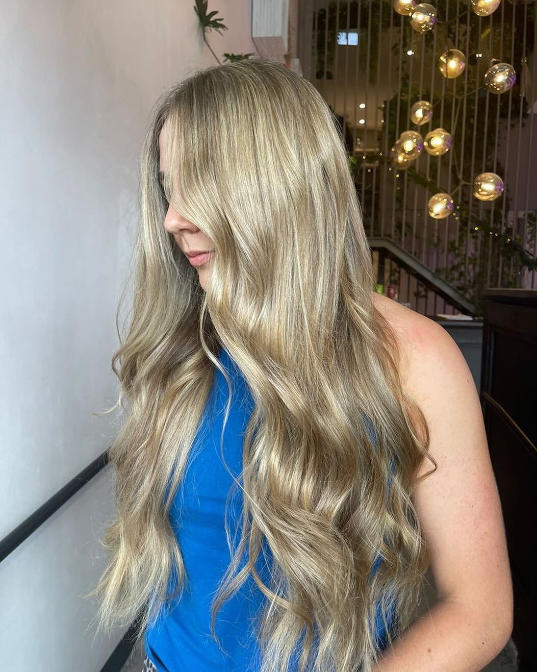 Long and blonde - @yourstylistleah got to lighten up these mermaid locks yesterday and her client loved it! Keeping it slightly deeper through the root area for easier grow out, while brightening up the ends to give a pop of colour ⭐️ 
.
.
.
.
.
.
#e