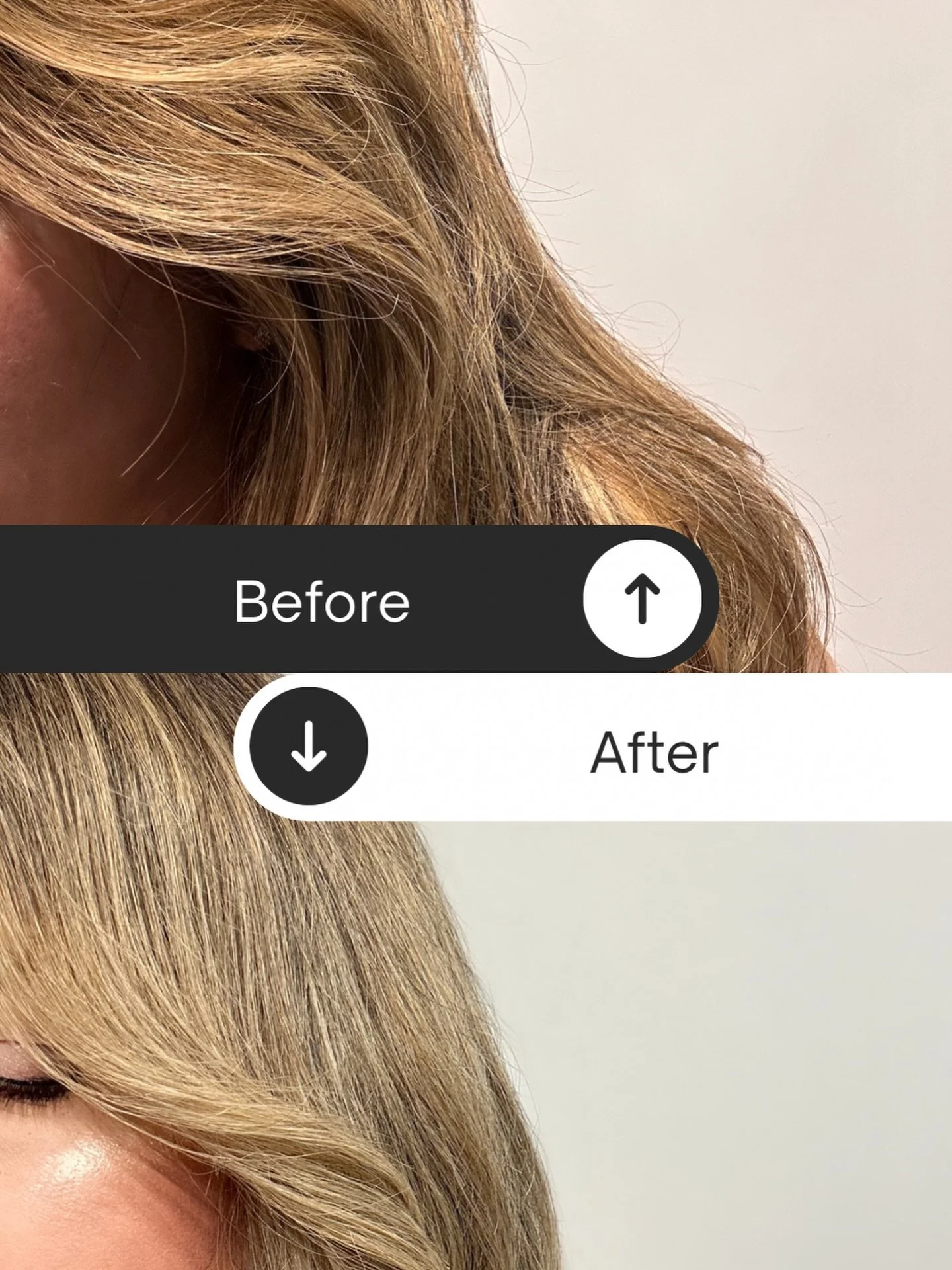 Why are we so excited about @k18hair Triple Bright? This is why. 
One shampoo, left on for three minutes, makes this much impact. 
It&rsquo;s the difference between feeling like your hair is freshly coloured, or feeling like you are hanging out for y