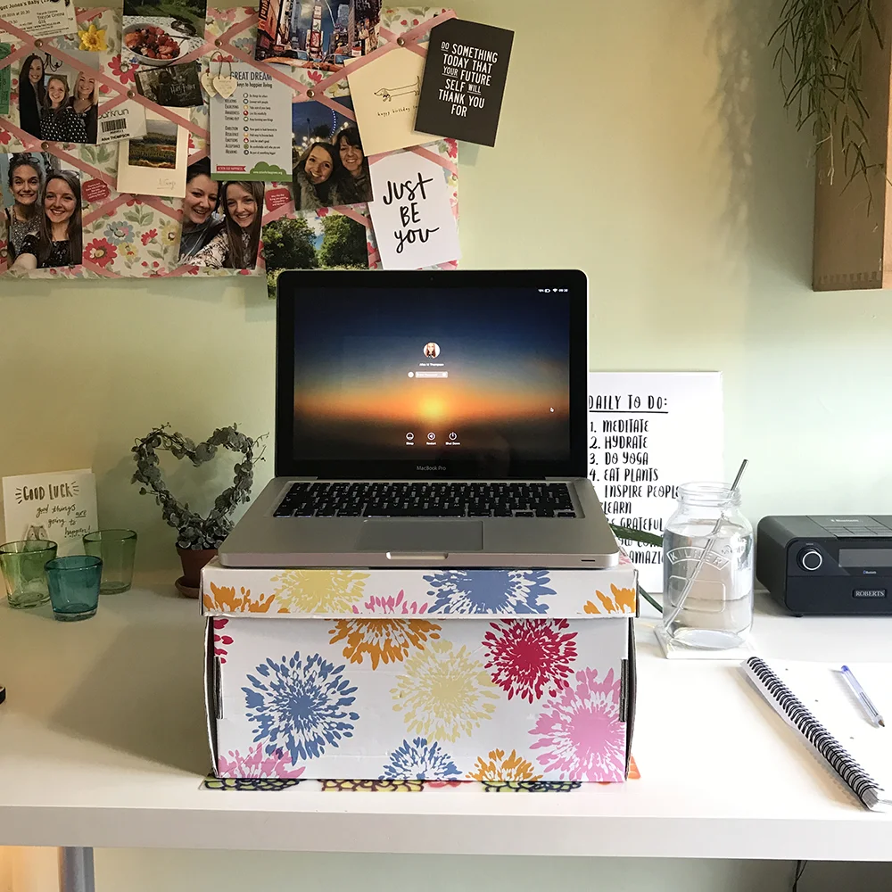 My improvised laptop stand!