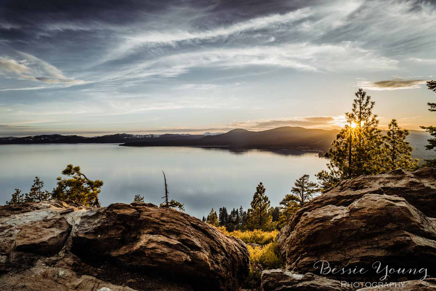 Tahoe Lake Sunset Incline Village Landscape Photography by Bessie Young Photography