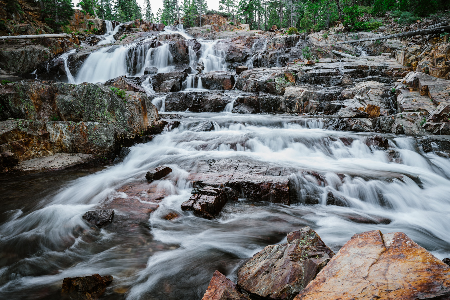 How to Photograph Waterfalls - Glenn Alpine Waterfall South Lake Tahoe -Landscape Photography by Bessie Young Photography