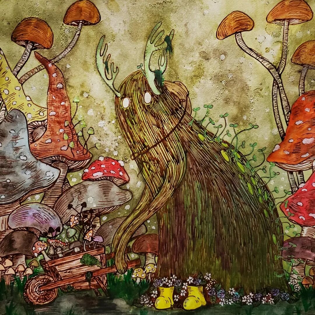 Finally done. I decided that this year I wanted to add color to all of my work, that way if you are not a fan of things on wood, you can still take home a piece from my little fantasy world. I often try to avoid using color and find it is a challengi