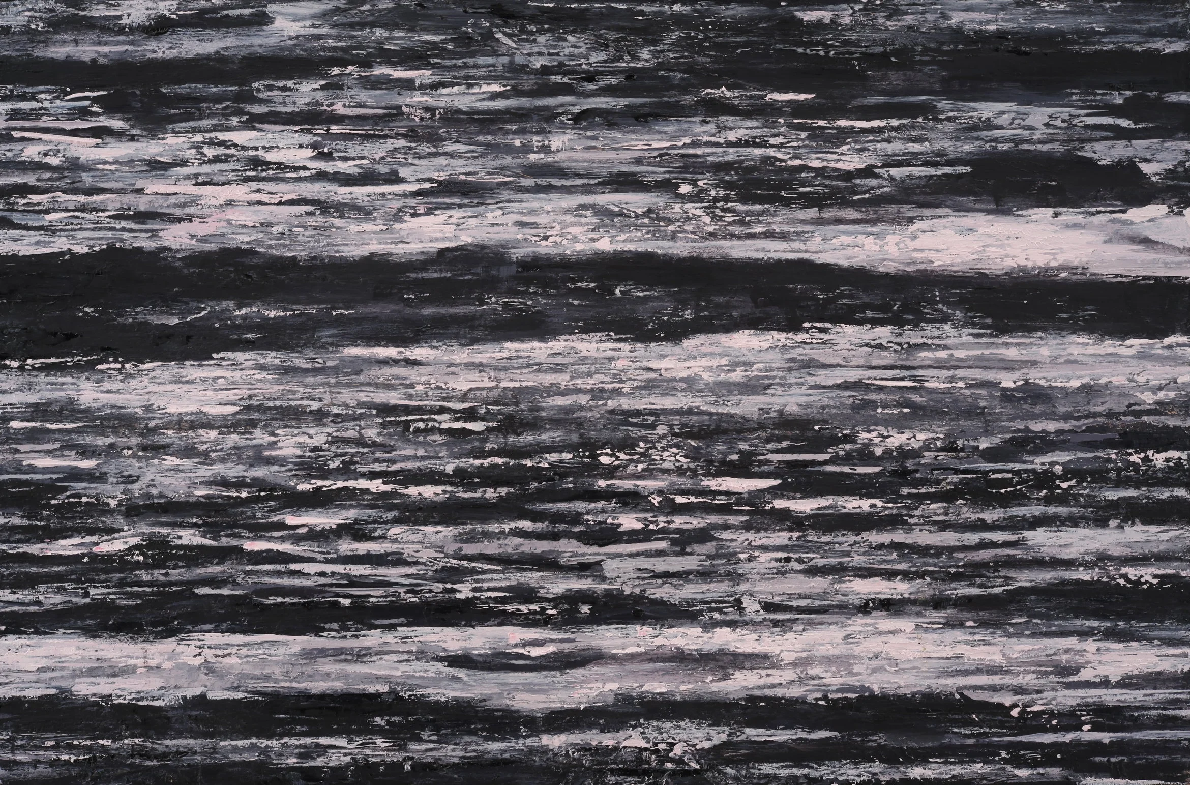   Morning Fog on Grey Waters , Oil on panel 12"x24", 2018 