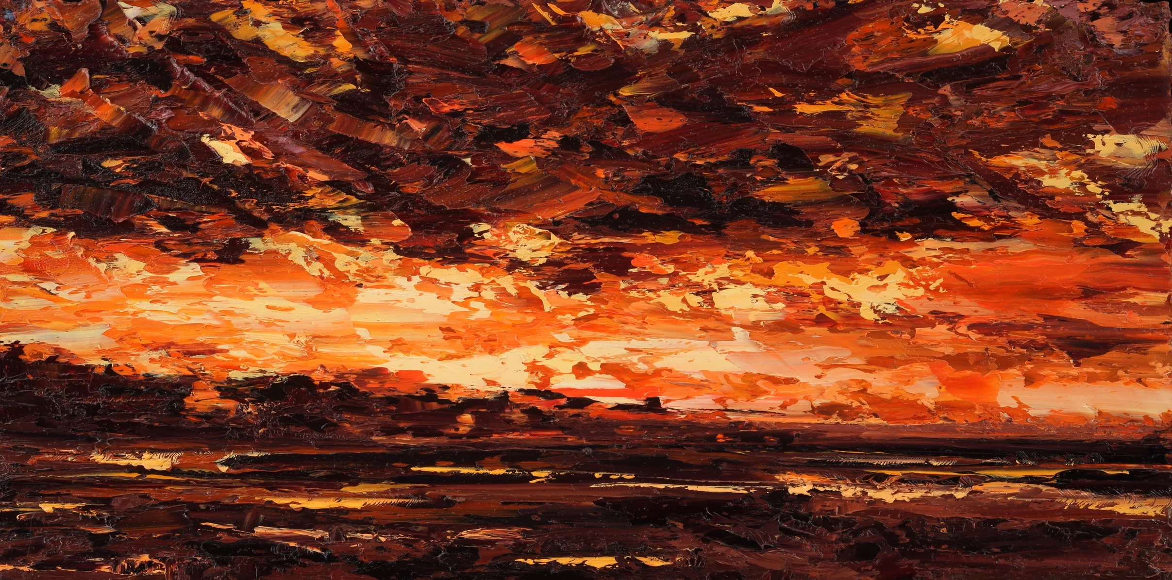   Oakland Hills #2 , Oil on panel, 12"x24", 2017 