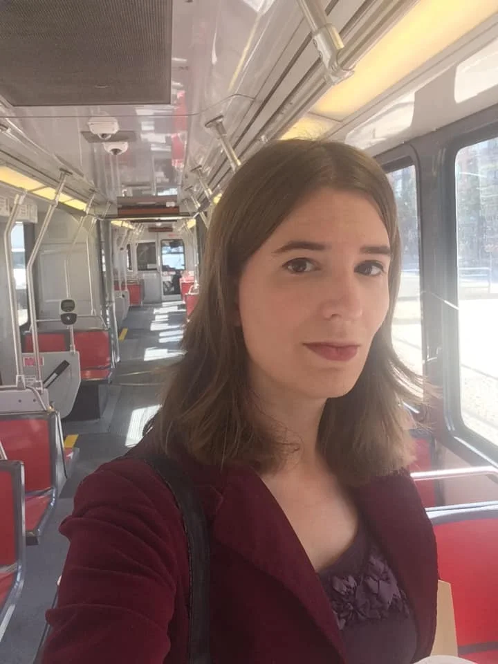 Another empty-bus selfie, nearly a year later. Riding the N-Judah to Caltrain last week, in my purposeful blazer and lipstick, on my way to Menlo Park to meet the team at Lex Machina.