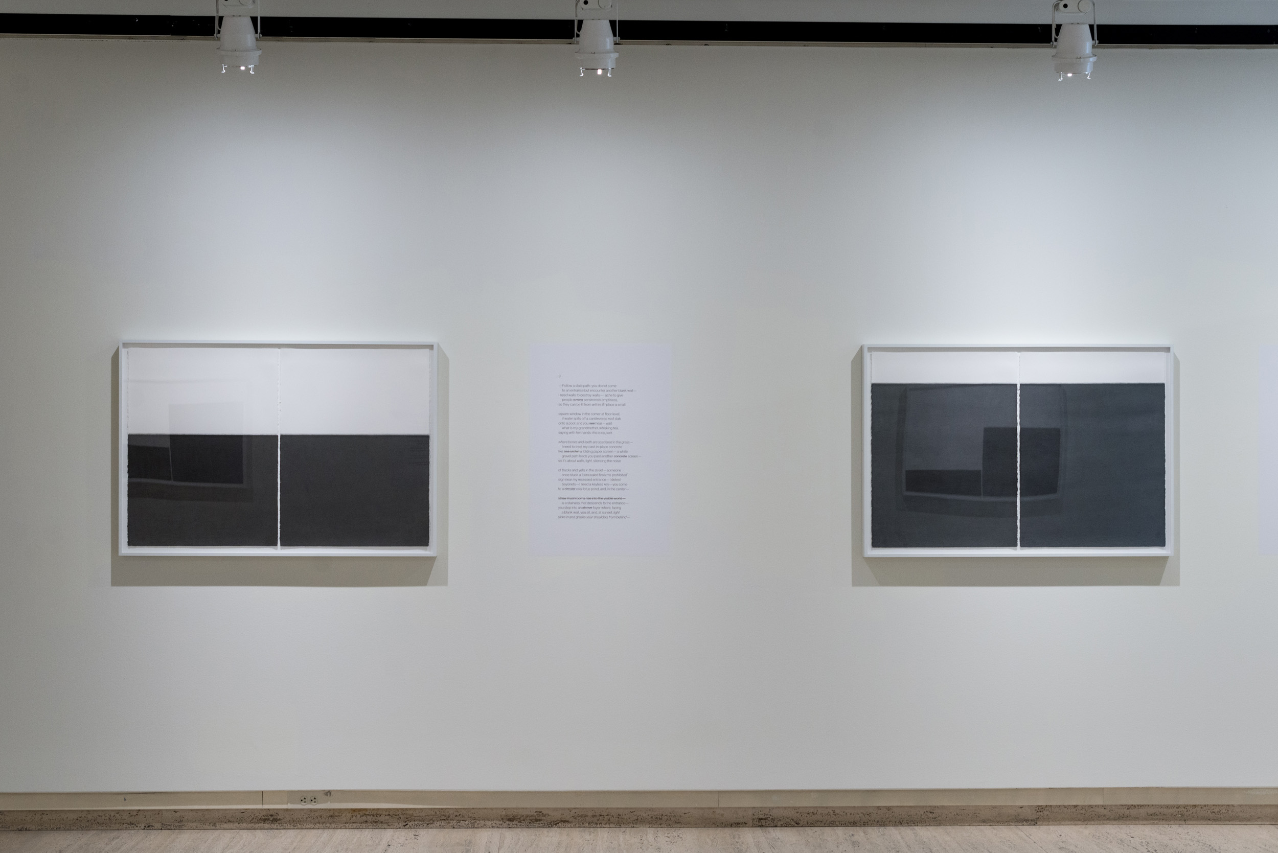  The Unfolding Center collaboration between Poet, Arthur Sze &amp; Visual Artist, Susan York.  11 graphite pencil on paper Diptychs by York measure points of tension Sze’s polyvocal poem. 2011-2013 