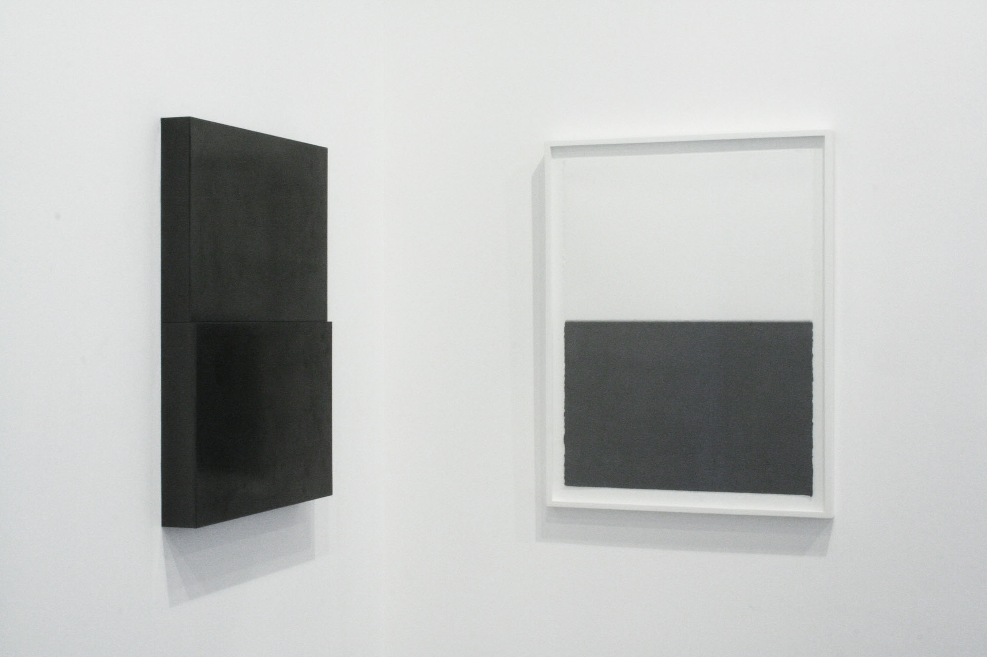   Diptych, no.1, 2010  Drawing: Graphite pencil on paper,&nbsp;30” x 22”  Sculpture: Solid Graphite,&nbsp;30" x 22"&nbsp;x 3" 
