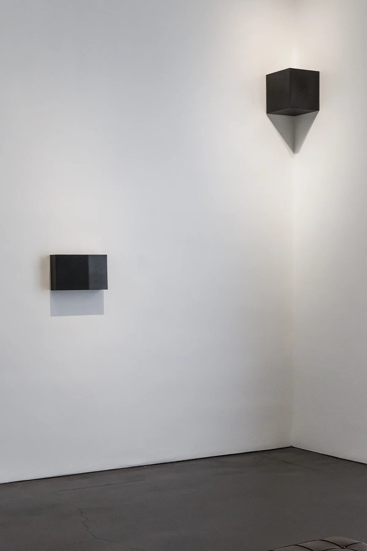 Carbon: Susan York (installation view, Georgia O'Keeffe Museum, 2016) Double Golden Mean: Merged (foreground) Corner Cube (background)