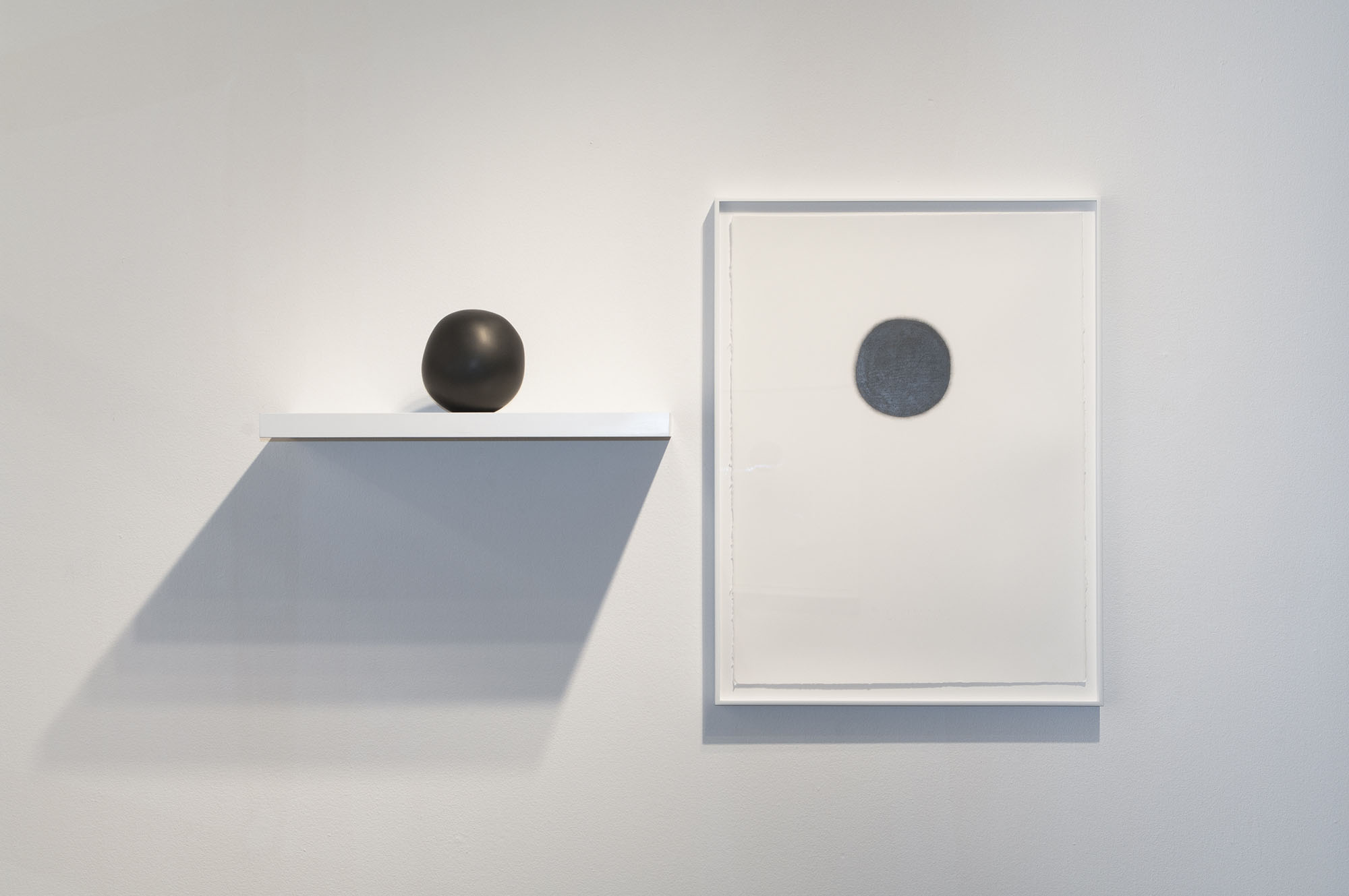 Daily Practice: Circle Drawings, Day 26, Ucross, 2010 Graphite pencil on paper, 30” x 22” (paper size) Sphere, no.26, 2010, Solid graphite, 5” x 4” x 4.25”