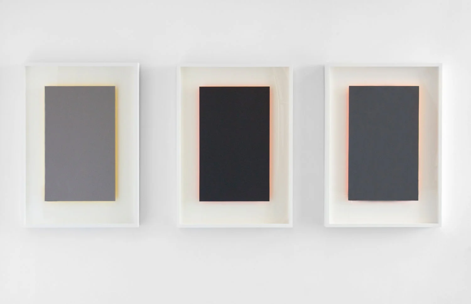 Achromatopsia I (yellow, red and orange), Edition of 20, 2015 Double-sided, 2-color lithograph, 15.88” x 9.75” (paper size) Collaborating Printer: Bill Lagattuta @ Tamarind Institute