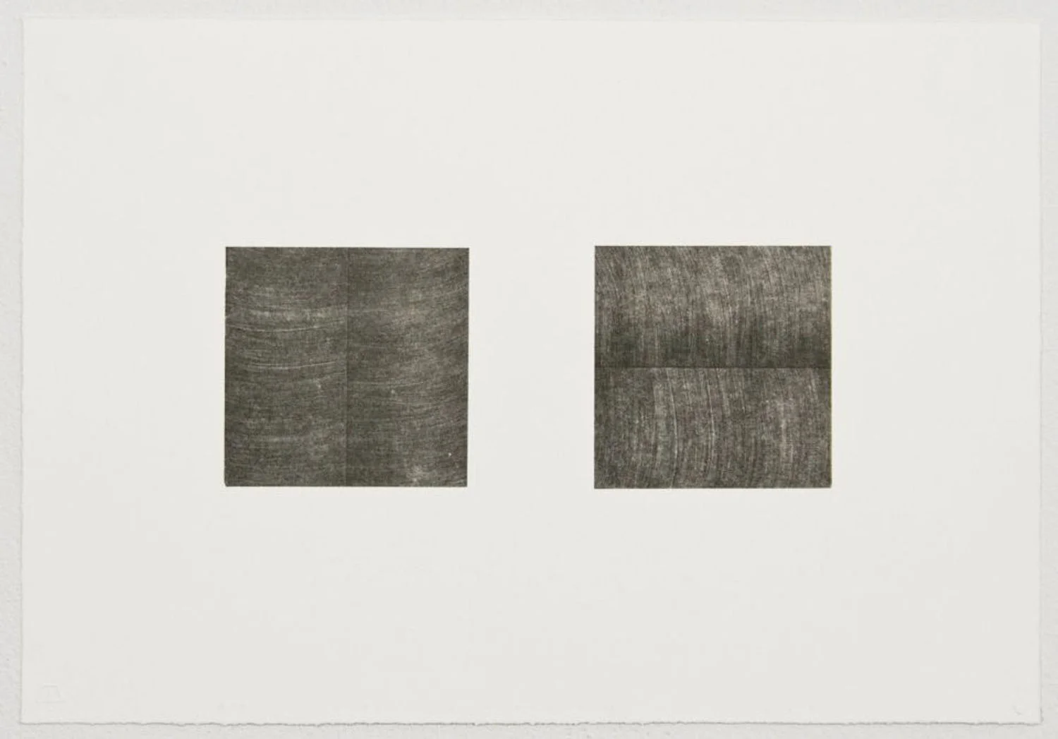 Unfolding Diptych No. 1, Edition of 15, 2015 Single-color lithograph with chine colle, 10.17” x 15.81” (paper size) Collaborating Printer: Valpuri Remling @ Tamarind Institute