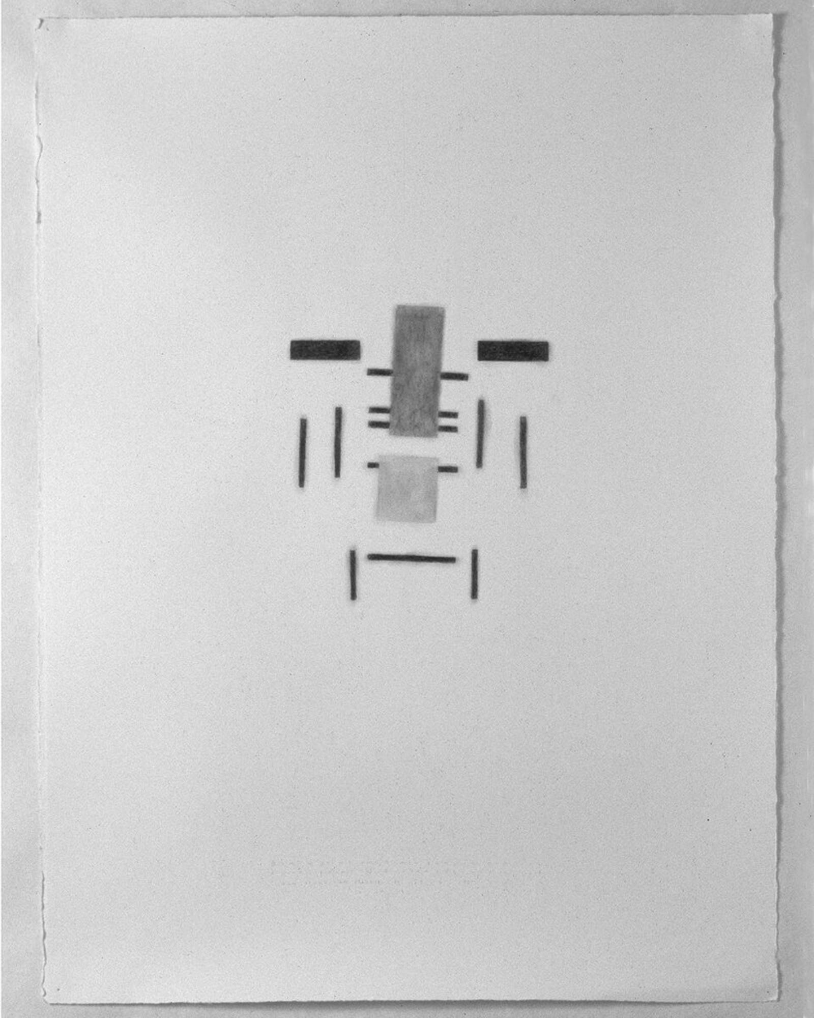 "Blauprint van Rietveld’s stoel ‘…den stuhl sich flochte." (Blueprint of Rietveld’s Chair), 1997 Graphite pencil on paper, 30”x 22”