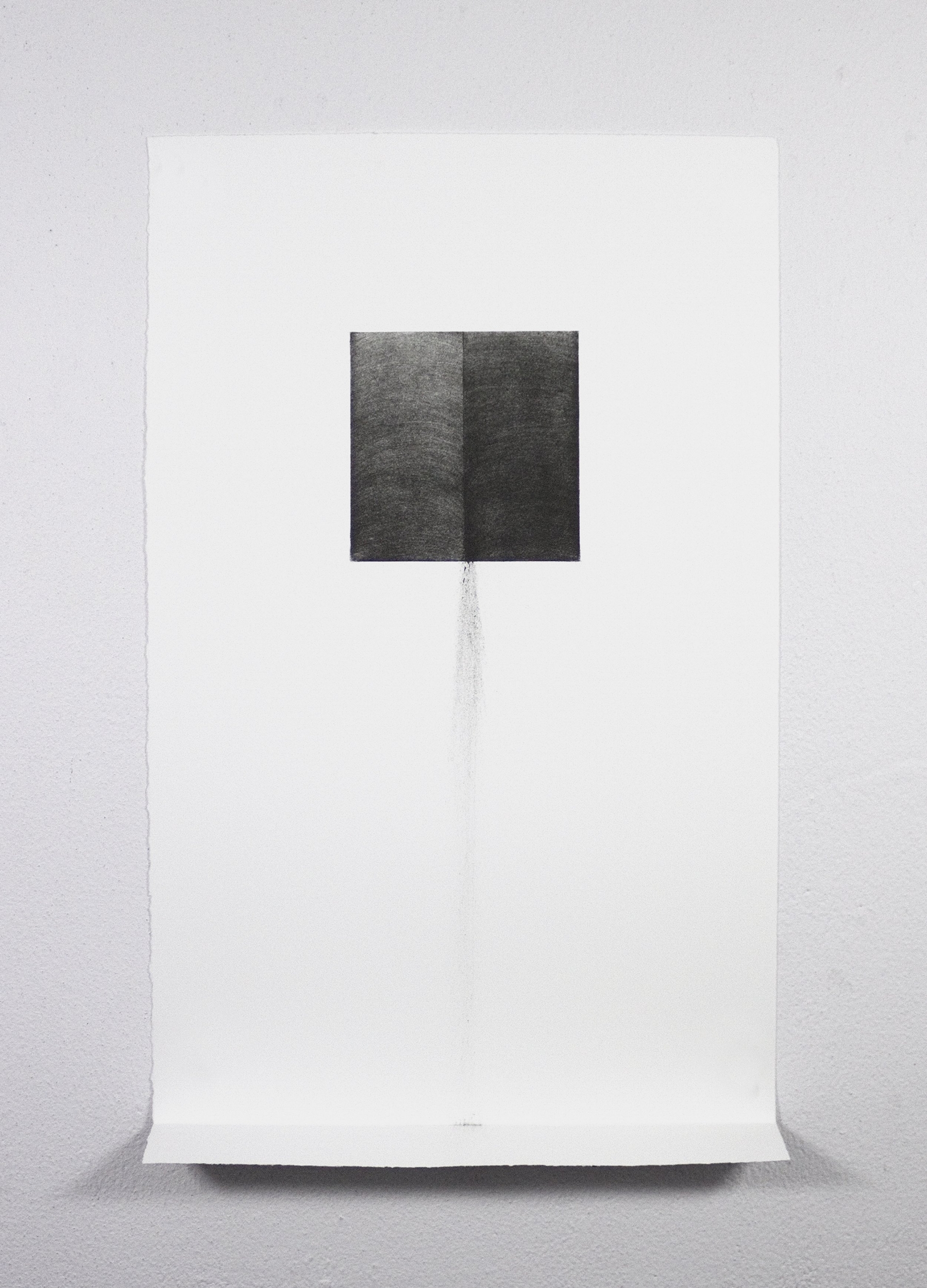  Unfolding Gravity No.1, 2015  Single-color lithograph, Edition of 15, 17.5x11x1.5” (Paper size), Framed size: 18.8” x 13” x 2.5”,  Contributing Printer: Bill Lagattuta at Tamarind Institute 