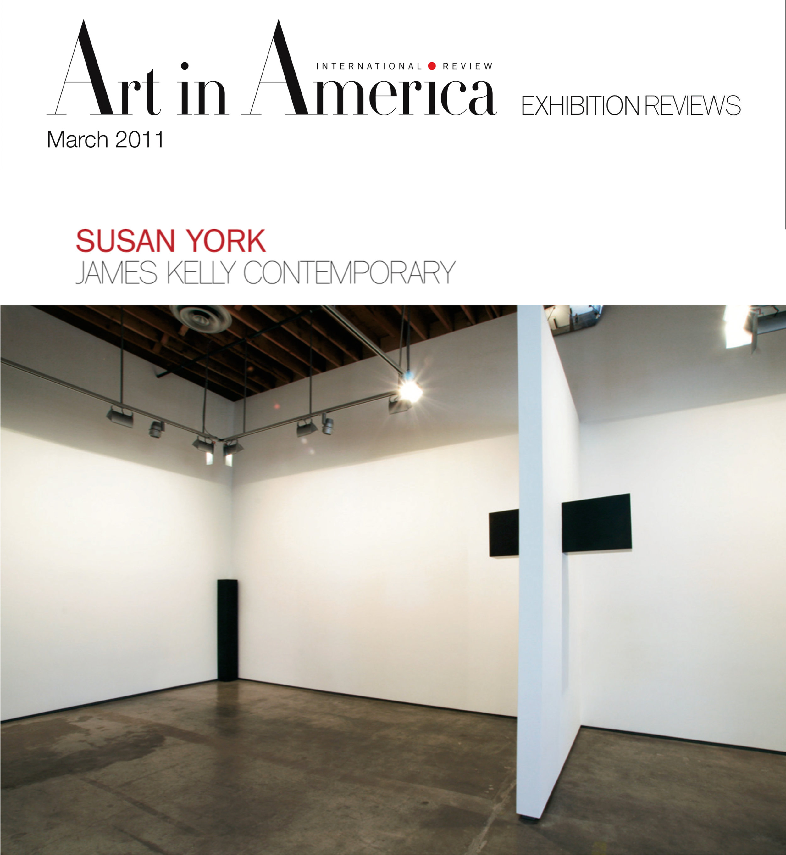 Art in America Susan York: James Kelly Contemporary By Harmony Hammond March, 2011