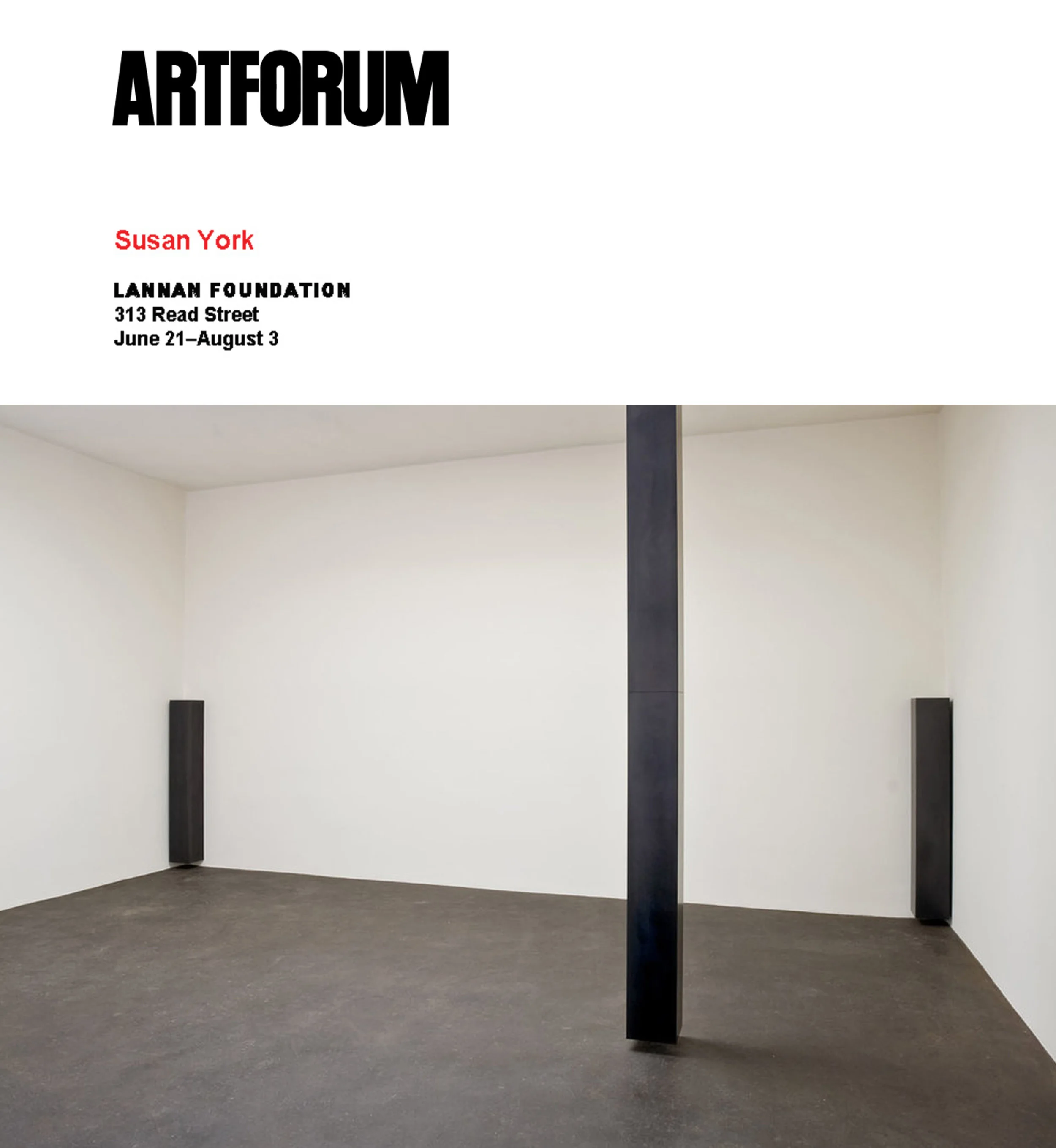 Art Forum Critics Picks: Susan York By Blake Gopnik July, 2008