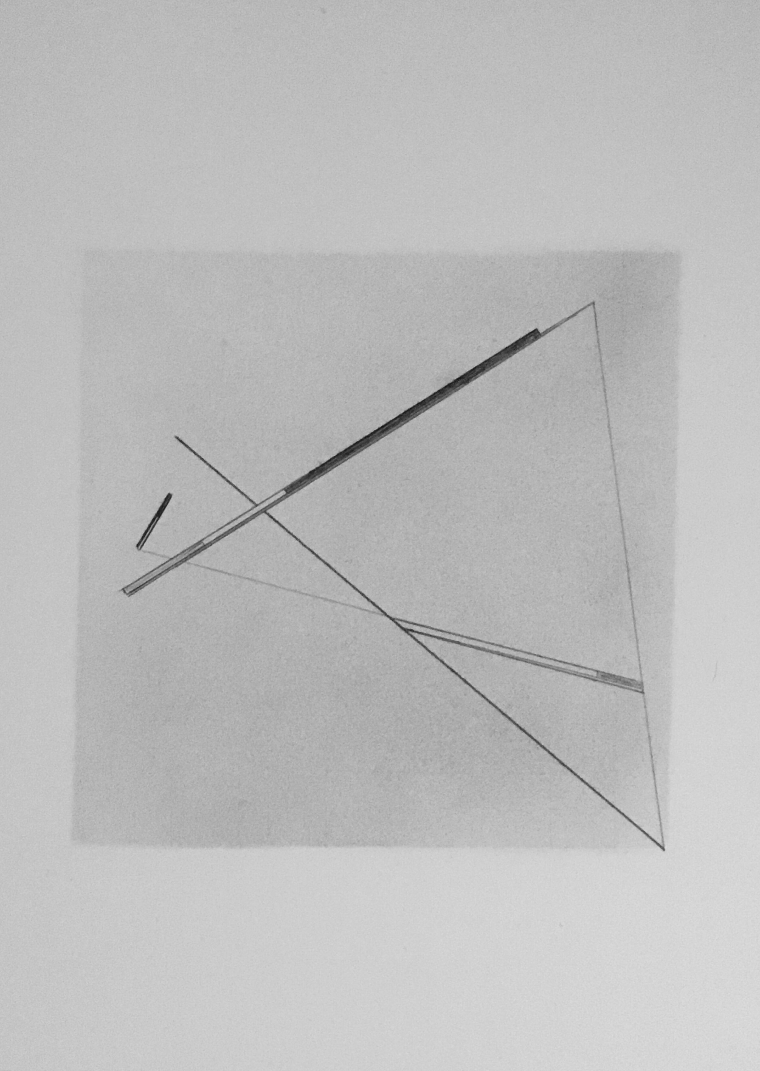   Bauhaus Study-no. 1-Line Compositions in the Character of a Triangle (Johannes Witten),  2019  graphite pencil on paper, 15” x 11” 