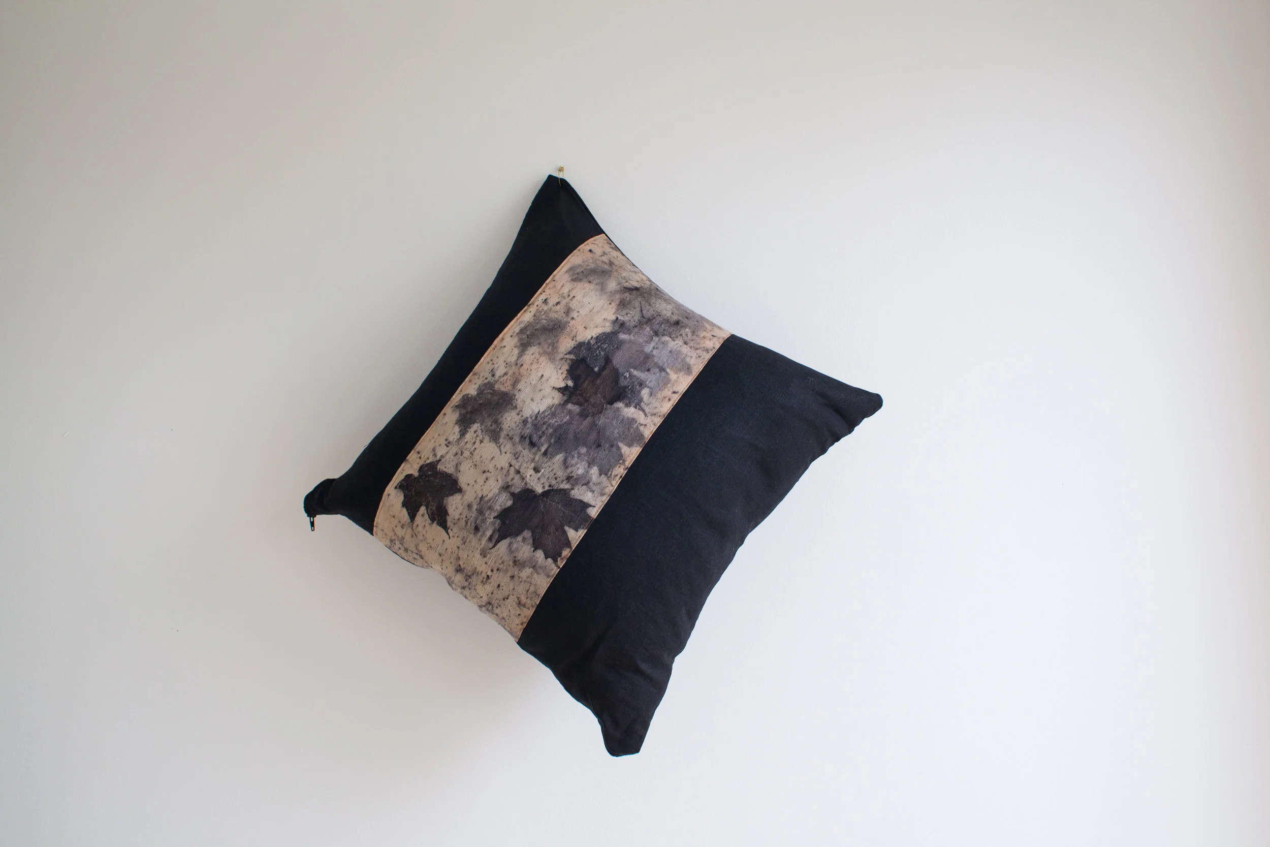 Linen Pillow with Eco Dyed Silk
