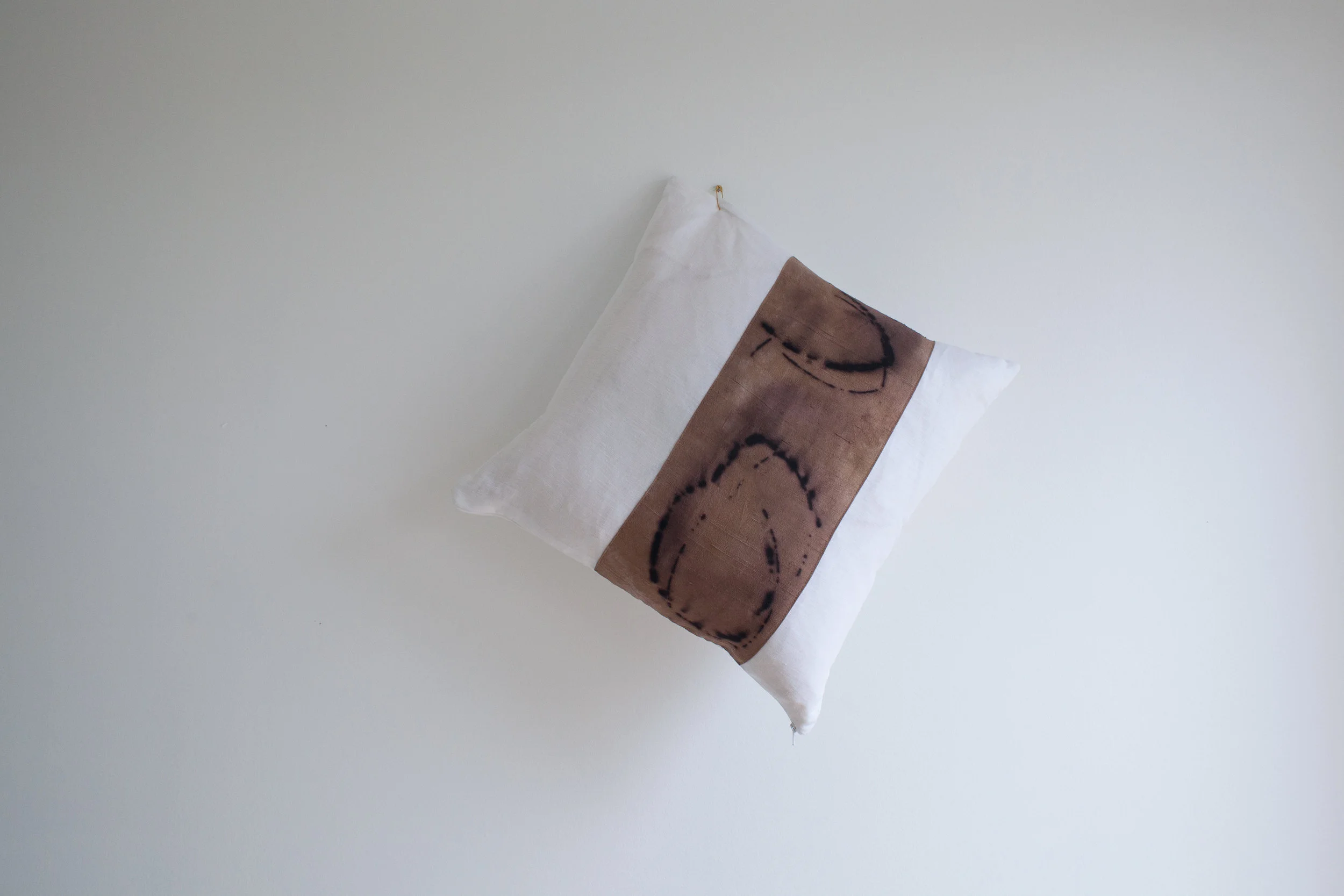 Linen Pillow with Eco Dyed Silk