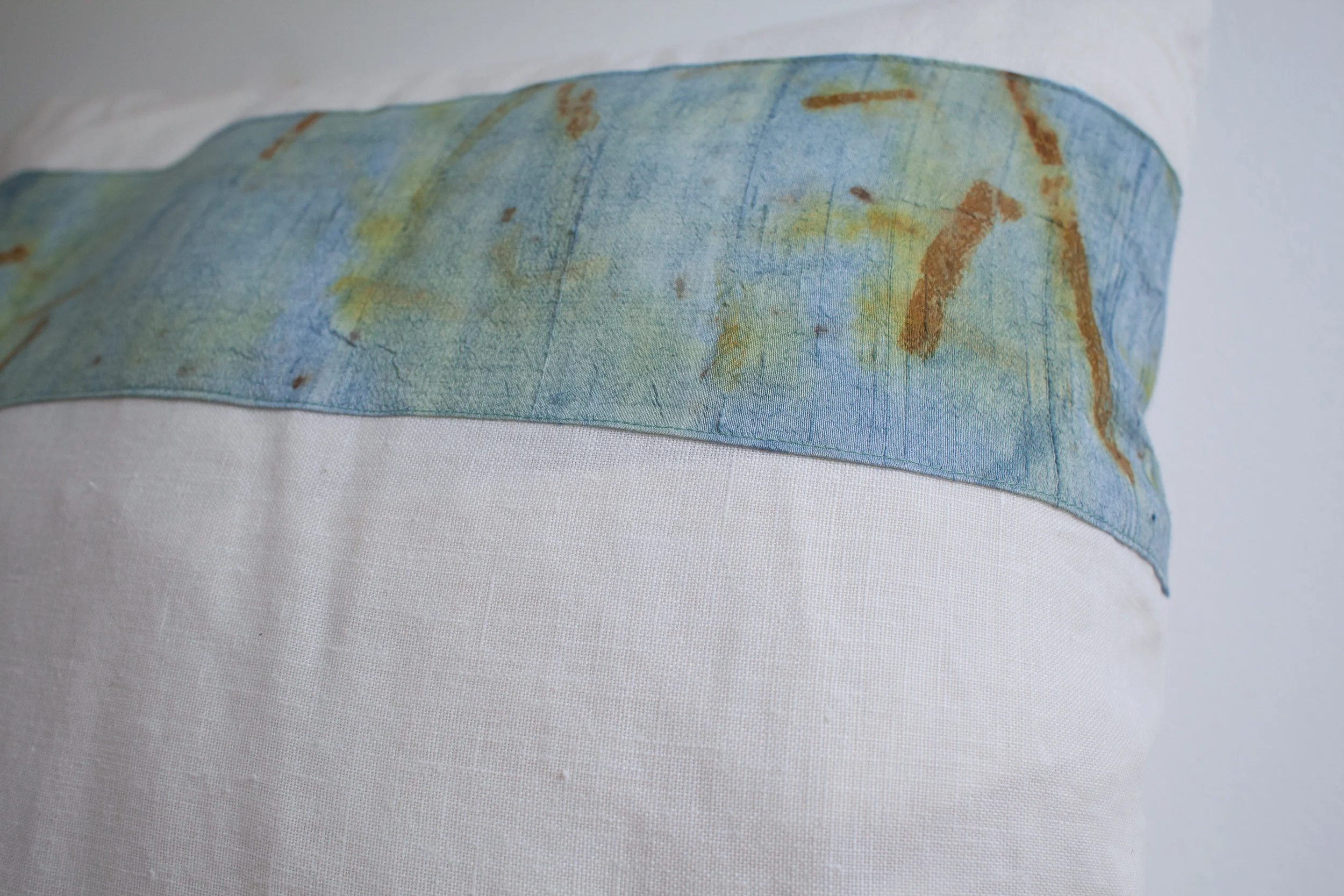 Linen Pillow with Eco Dyed Silk