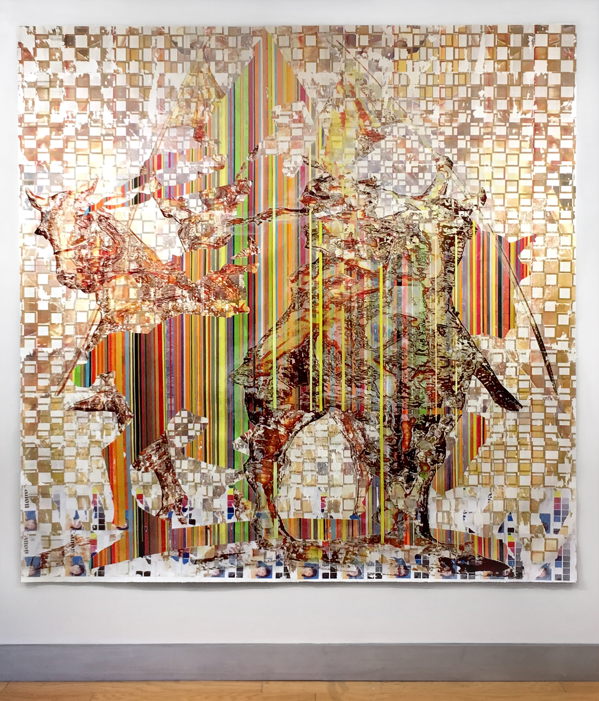 Untitled (Joan of Arc) , 2016, acrylic & ink on paper, 90x90 inches
