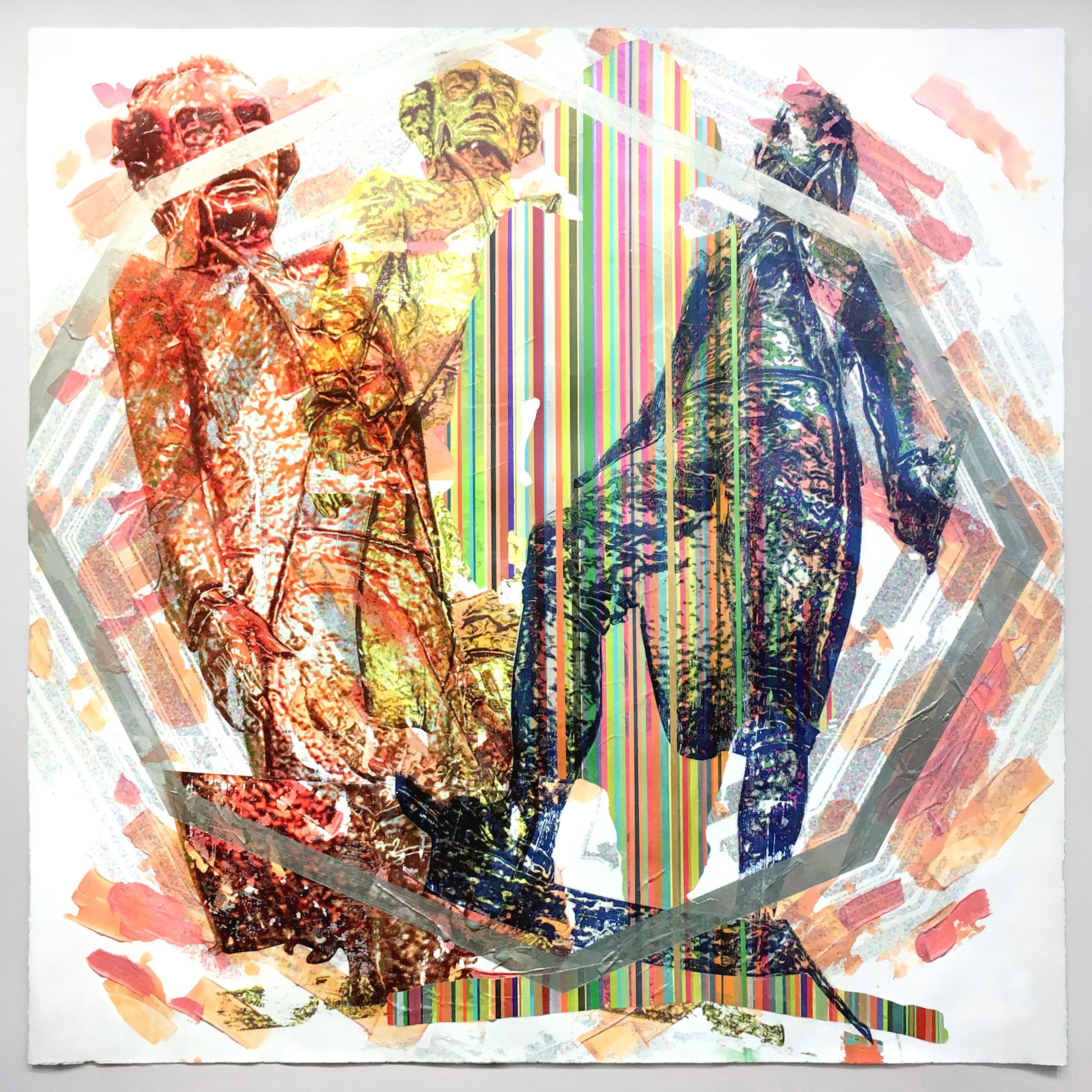 Untitled (Gardoqui) , 2016, acrylic & ink on paper, 45x45 inches