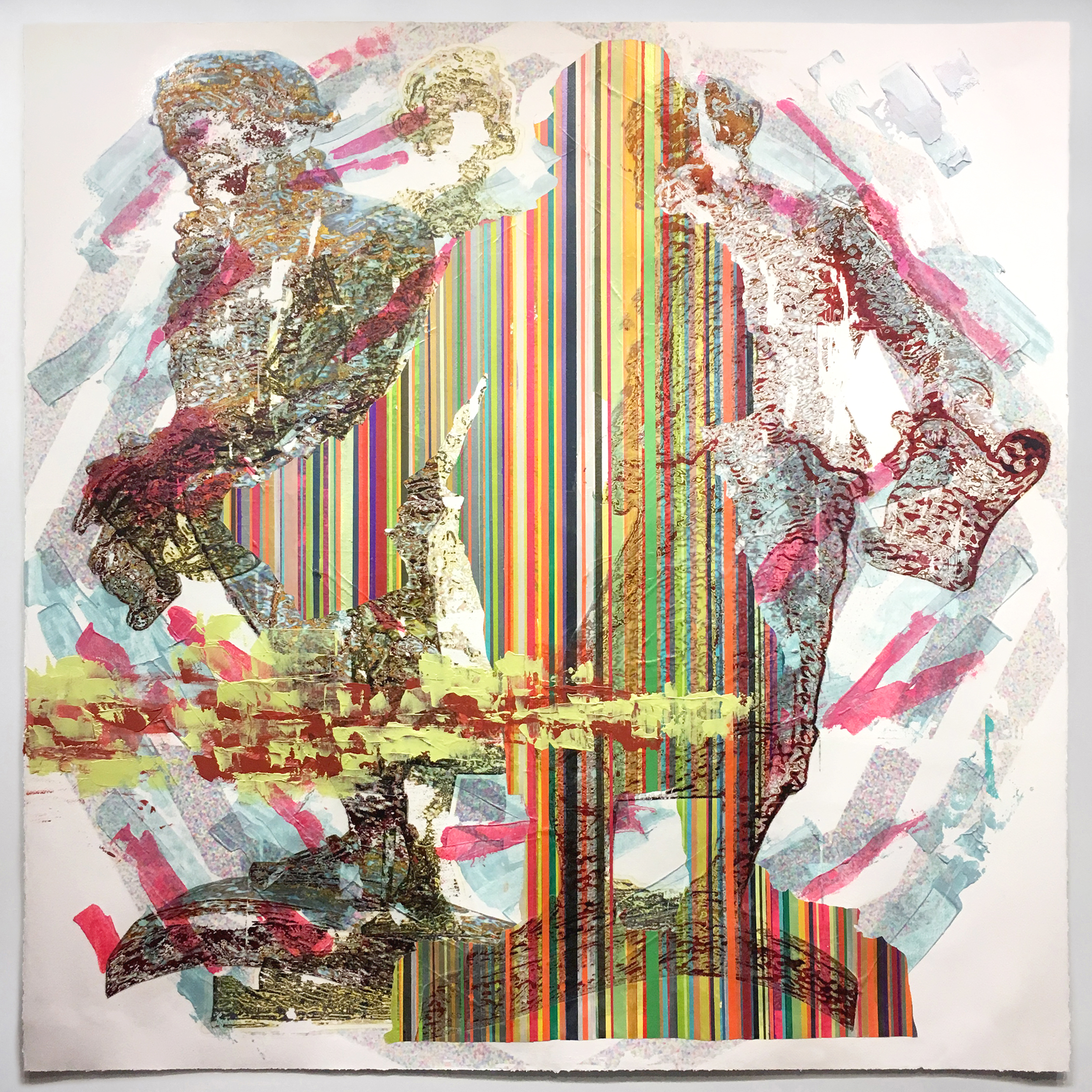 Untitled (Fitzsimons) , 2016, acrylic & ink on paper, 45x45 inches