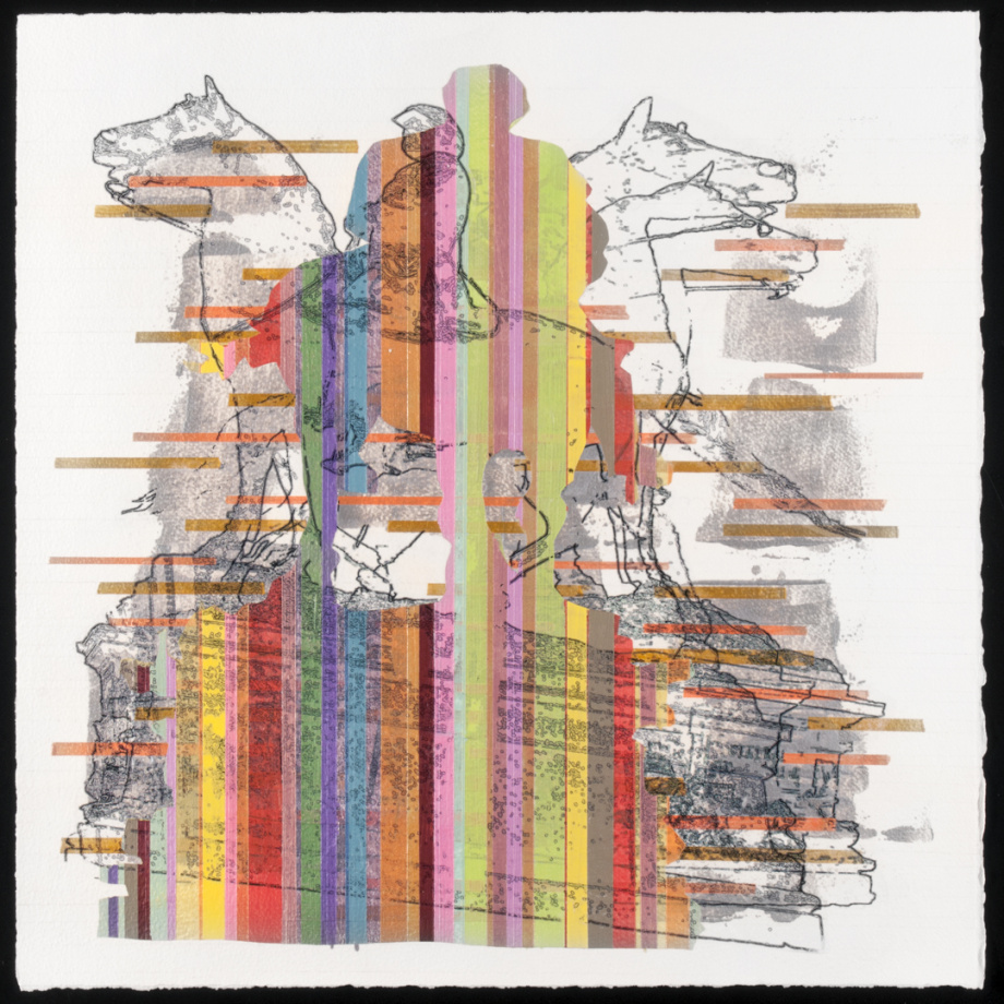 Untitled (McClellan) , 2013, acrylic and ink on paper, 18 x 18 inches