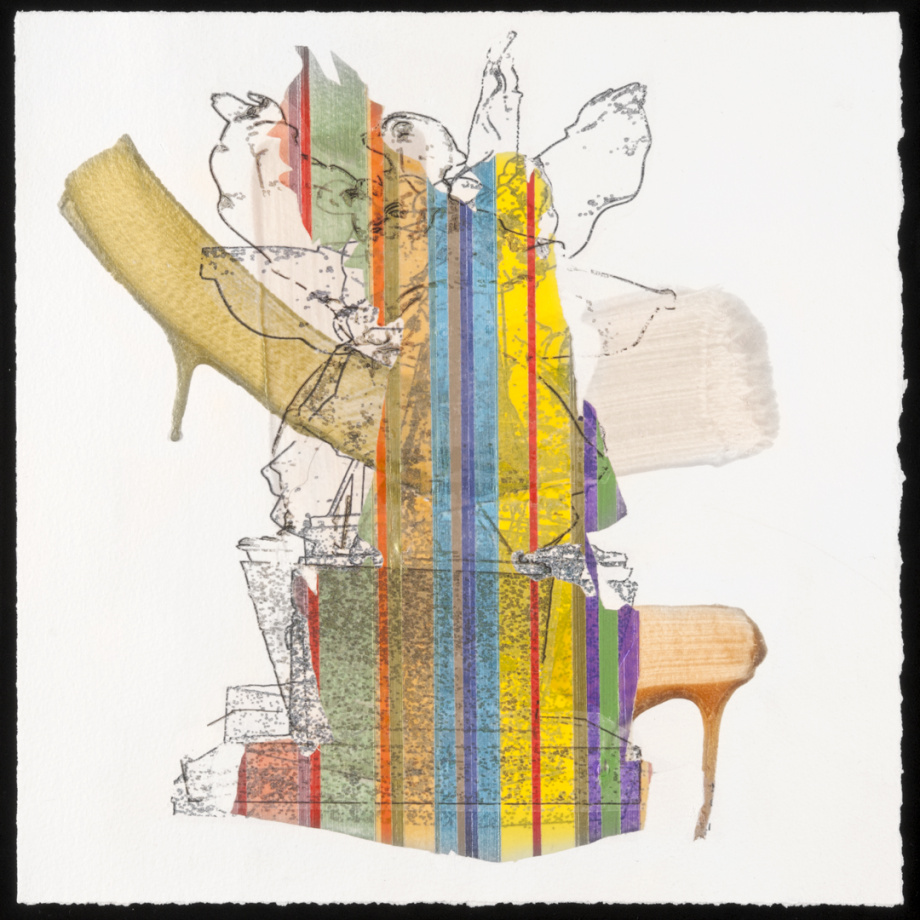 Untitled (Lafayette) , 2013, acrylic and ink on paper, 14 x 14 inches