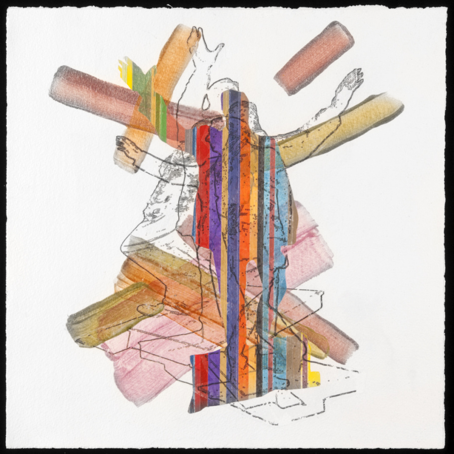 Untitled (Rizzo) , 2013, acrylic and ink on paper, 14 x 14 inches