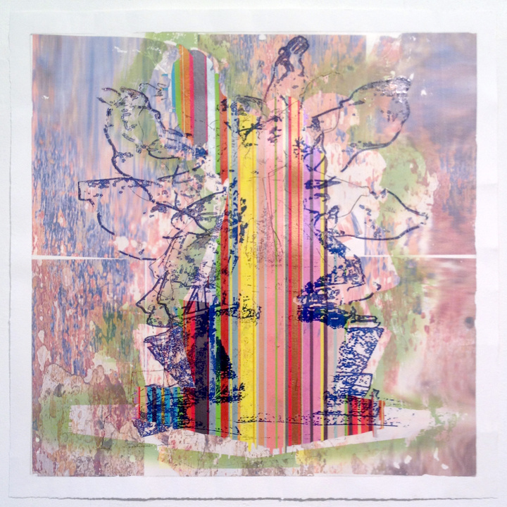 Untitled (Lafayette) , acrylic & ink on paper, 20 x 20 inches