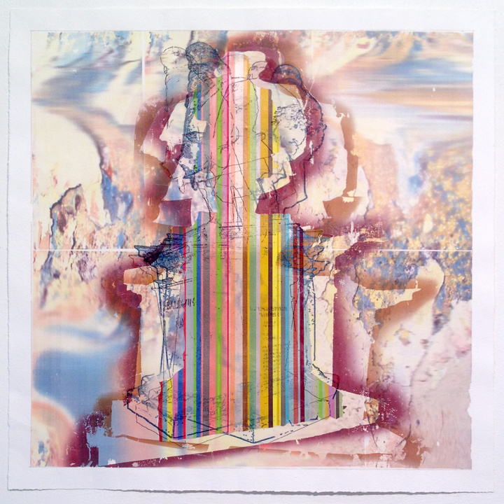 Untitled (Baldwin) , acrylic & ink on paper, 20 x 20 inches