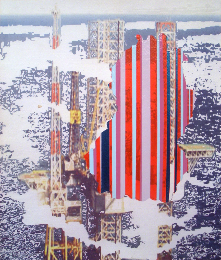 Untitled (Piper Alpha) , 2009, acrylic & ink on paper, 15.5 x 12.5 inches