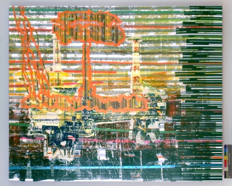 Untitled (Fat Man) , 2009, acrylic & ink on canvas, 78 x 96 inches