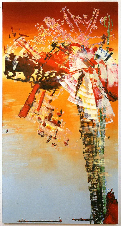   Untitled (As We Go Up, We Go Down) , 2004, acrylic &amp; oil on canvas, 92 x 48 inches 