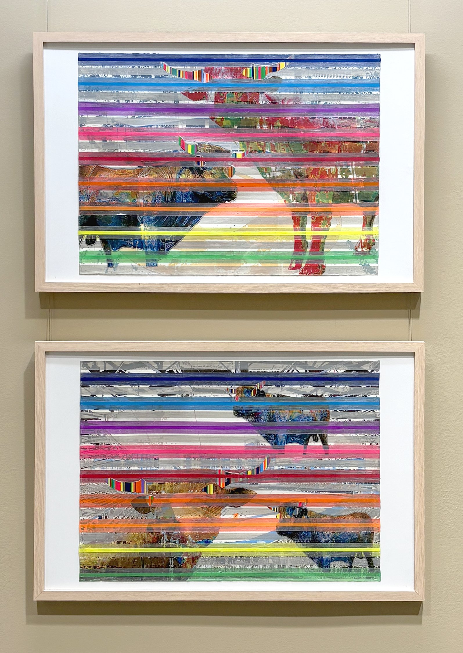   Untitled (Durham Bull #5)   (top)  2025  Acrylic &amp; Ink on Paper  22 x 34 inches   Untitled (Durham Bull #6)   (bottom)  2025  Acrylic &amp; Ink on Paper  22 x 34 inches 
