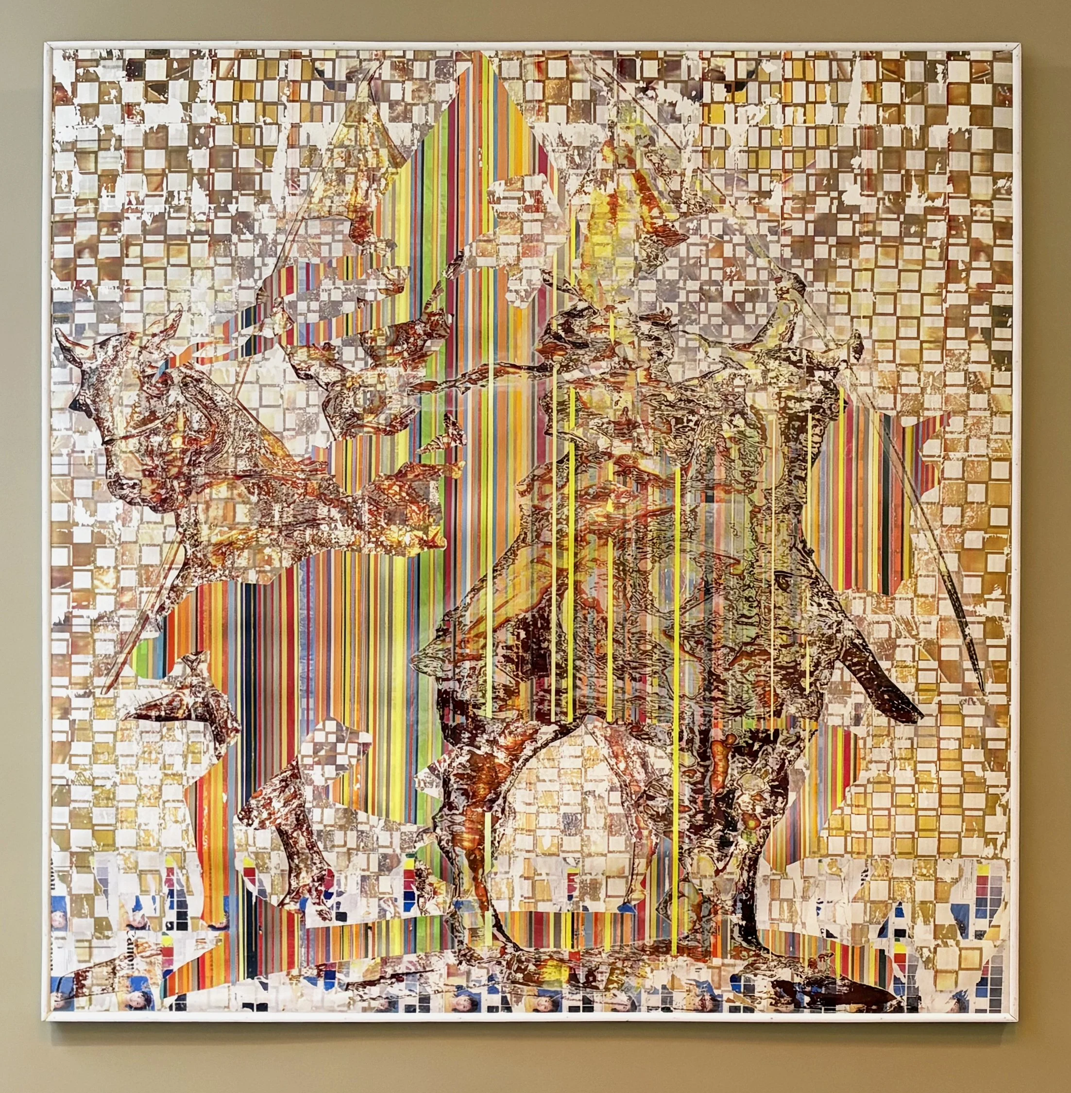   Untitled (Joan of Arc)   2016  Acrylic &amp; Ink on Paper  90 x 90 inches 