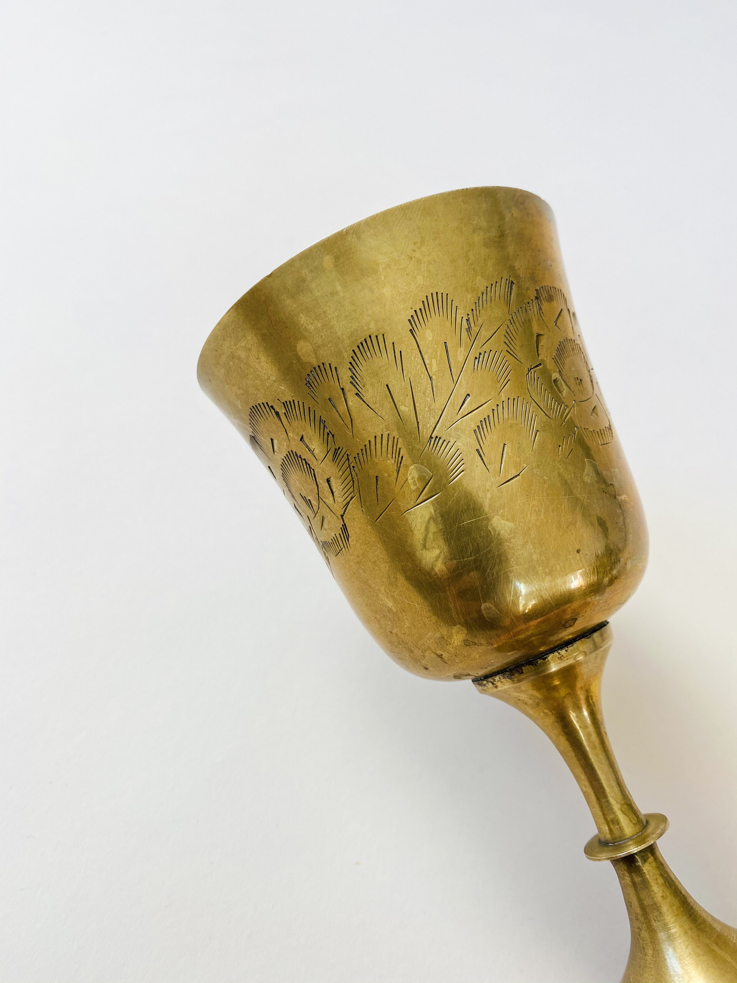 Etched Brass Goblets