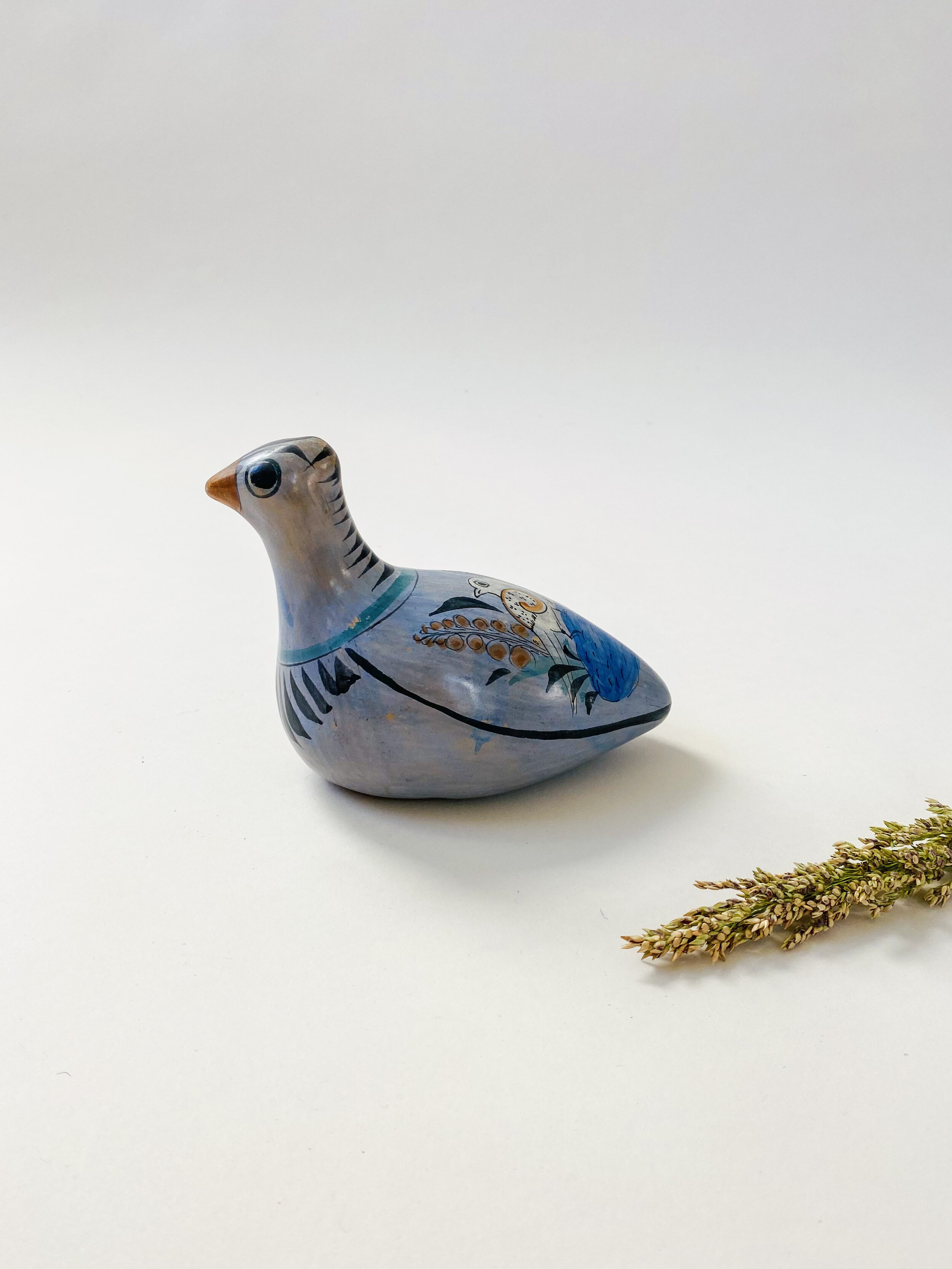 Mexican Tonala Pottery Blue Bird