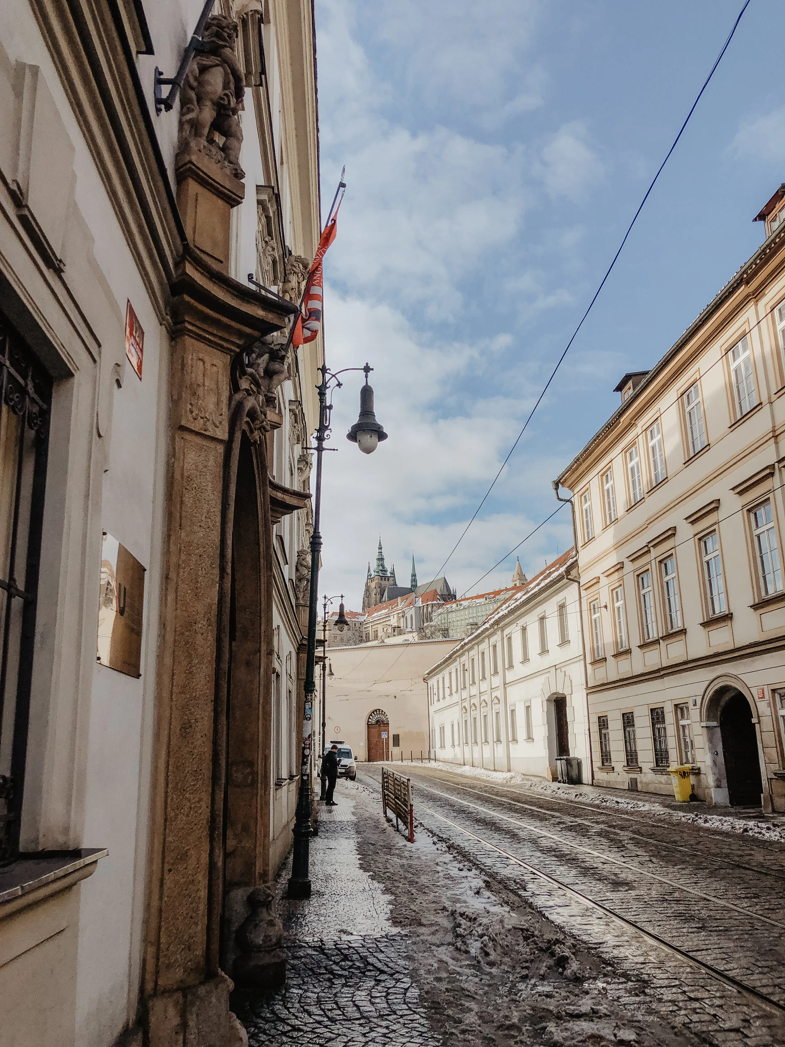 My view of the Prague Castle on the way to class