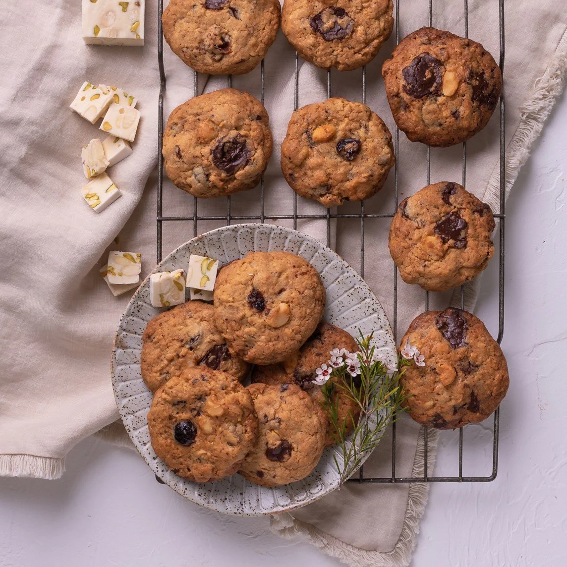 Choc Chip and Macadamia Cookies