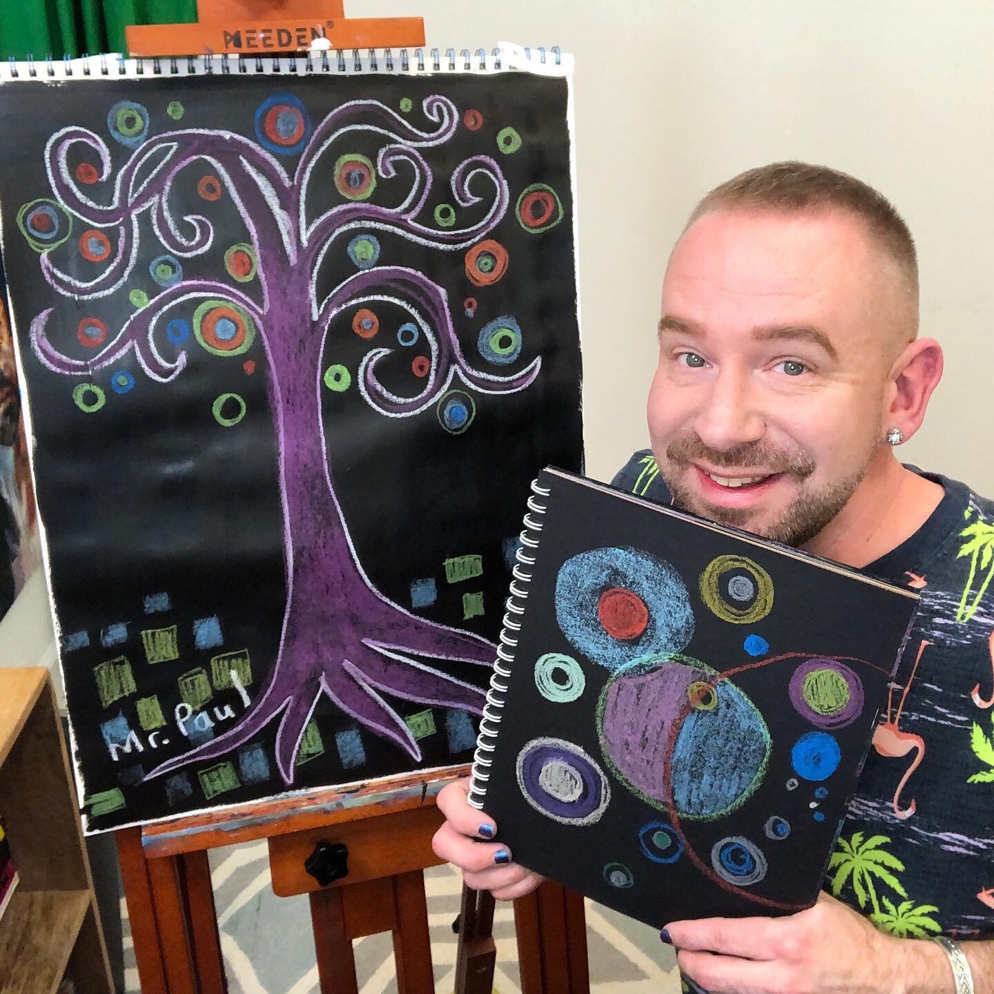 I had a blast making art inspired by Kandinsky with you today! Watch the video any time on the Palenke Arts Facebook page, and be sure to share your artwork with us. Have a wonderful, creative week! Love, Mister Paul 

.
.
.
.
.
#artclass #artproject