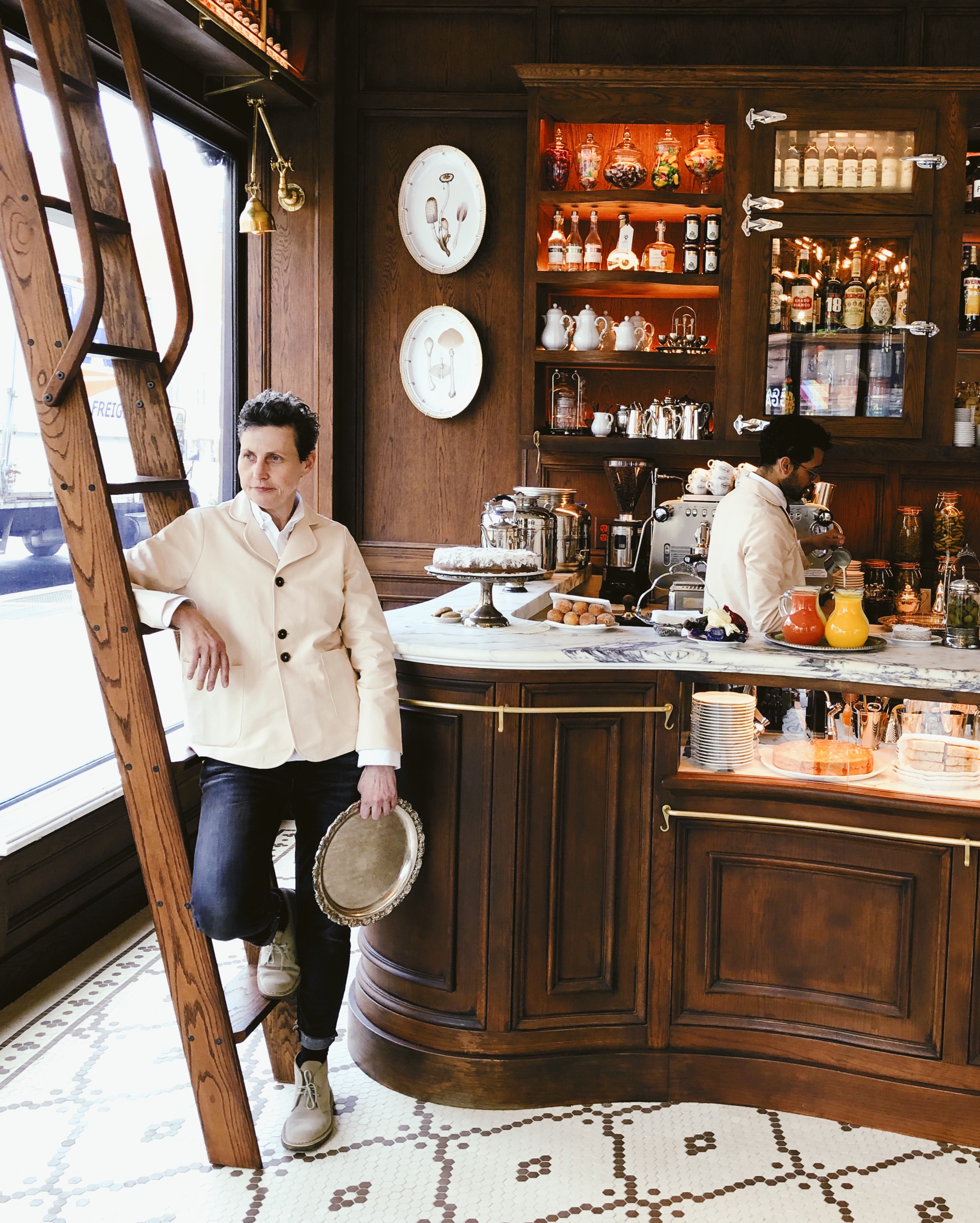 customer standing at bar